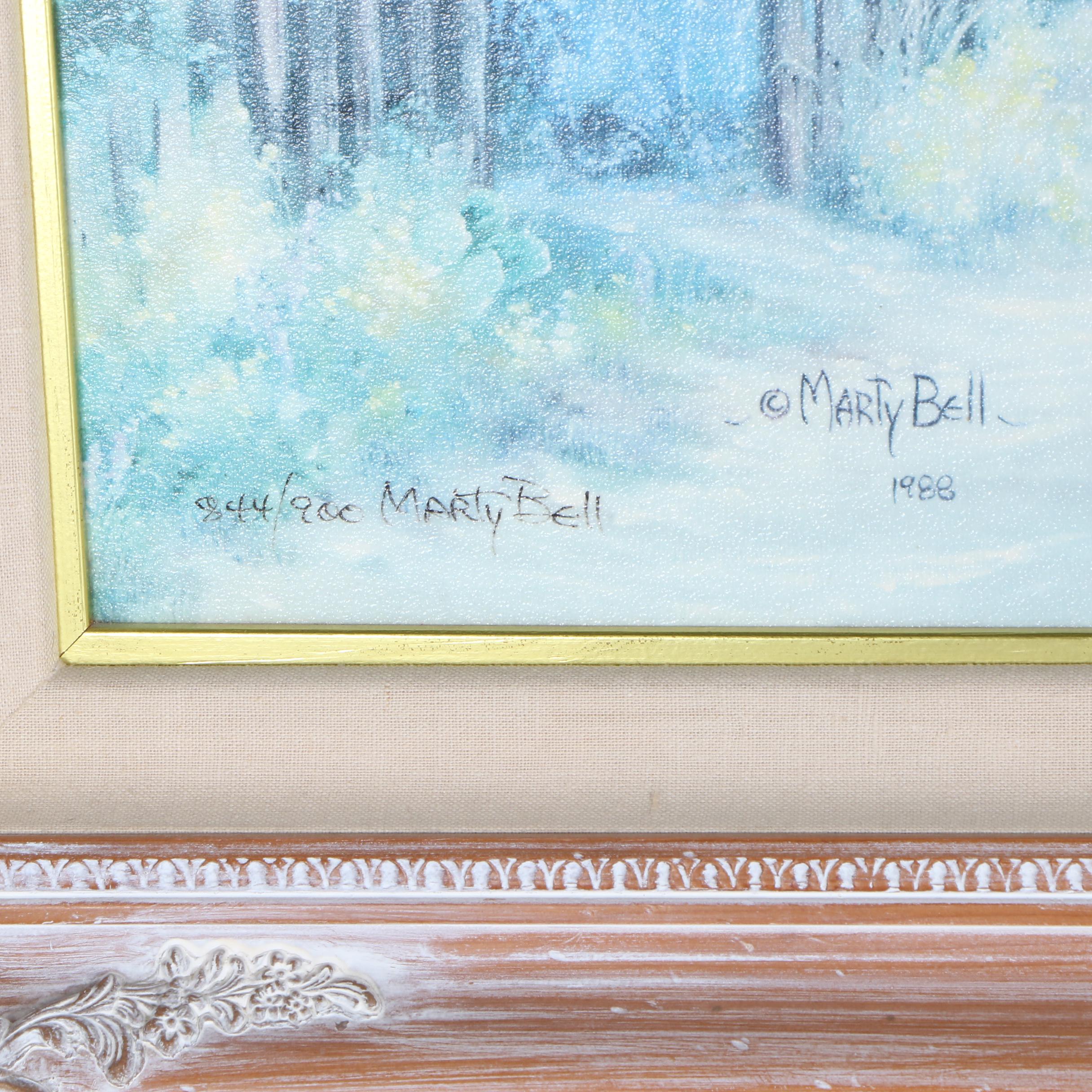 Marty Bell Limited Edition Offset Lithograph on Canvas "Rodway Cottage"