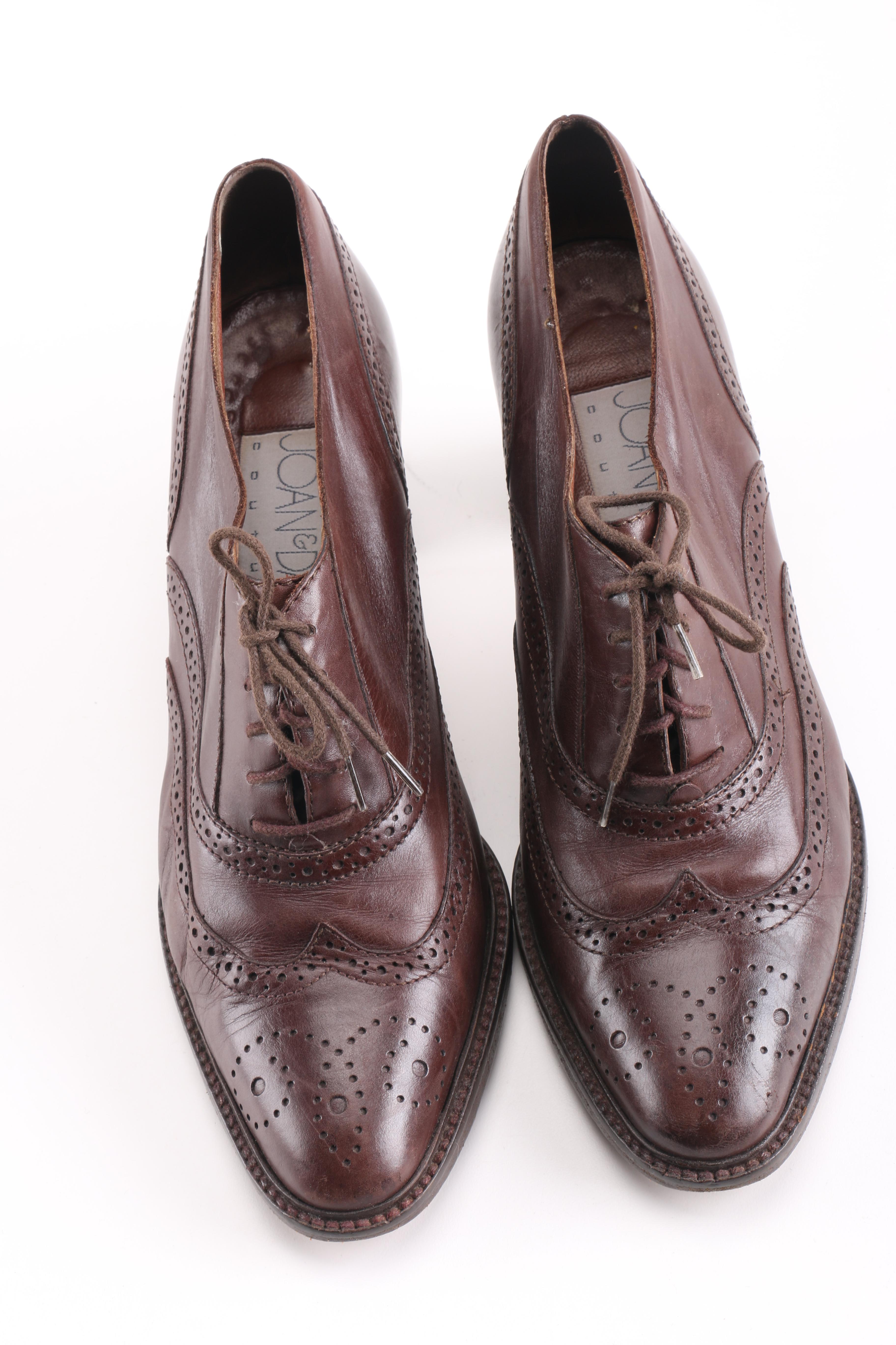 Joan & David Women's Brown Leather Oxford Heels