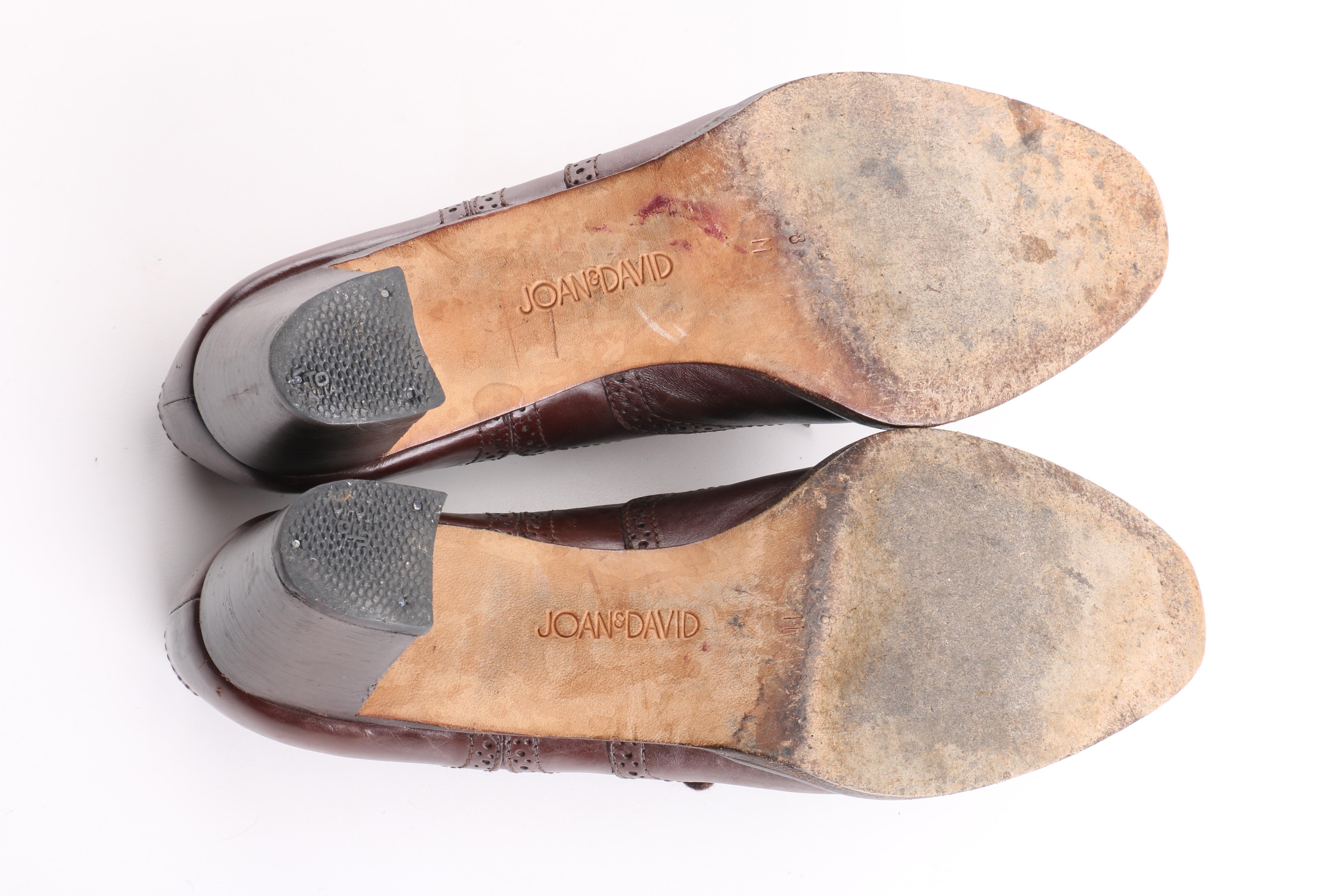 Joan & David Women's Brown Leather Oxford Heels