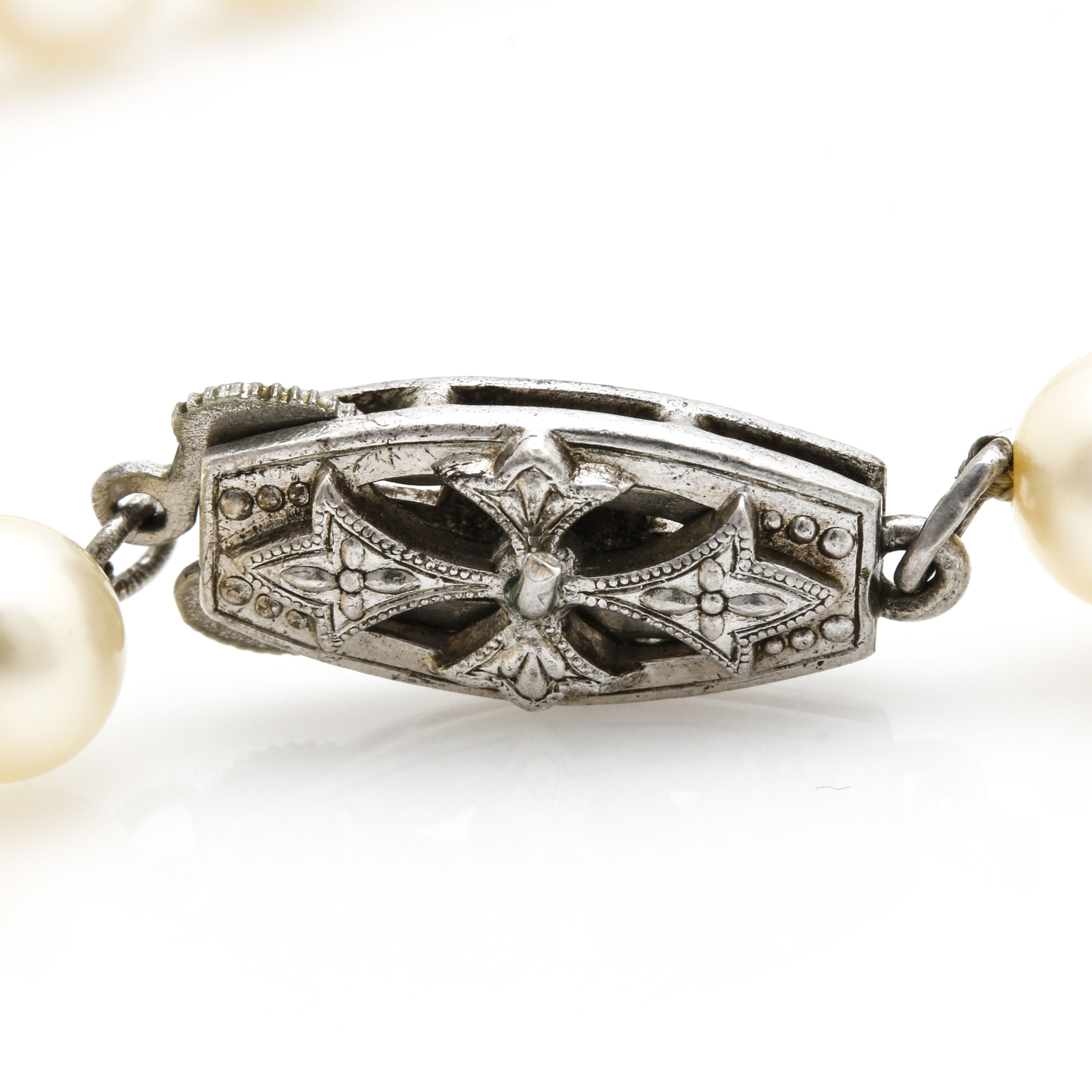 Mikimoto Pearl Choker Necklace with Sterling Silver Clasp