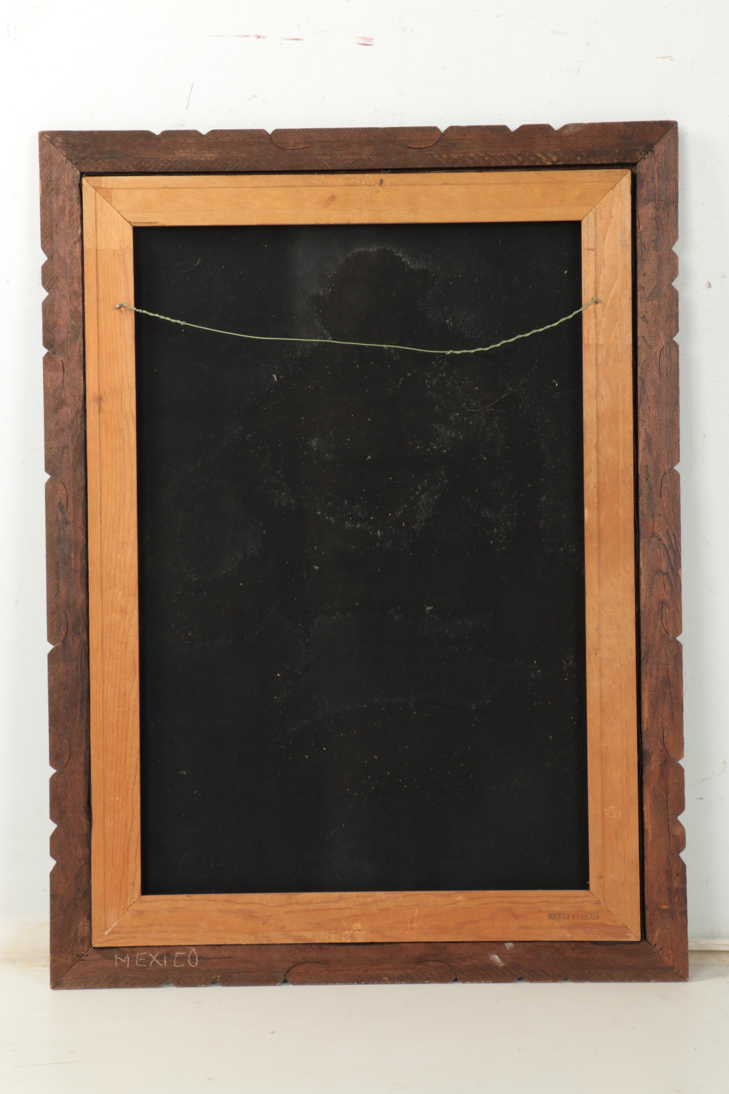 Acrylic Paintings on Black Velvet of Cowboy and Horse