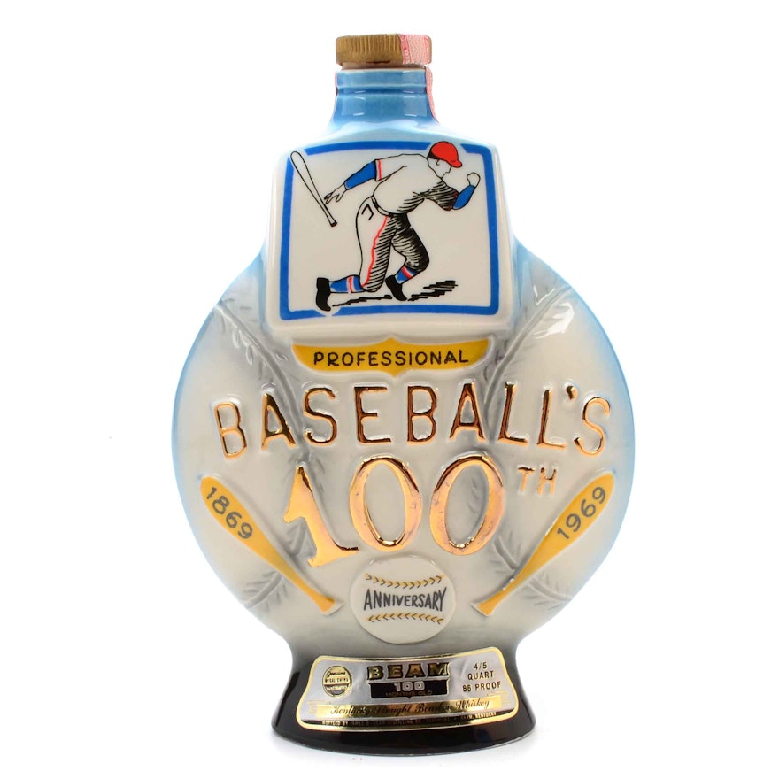 1969 Jim Beam Professional Baseball 100th Anniversary Decanter