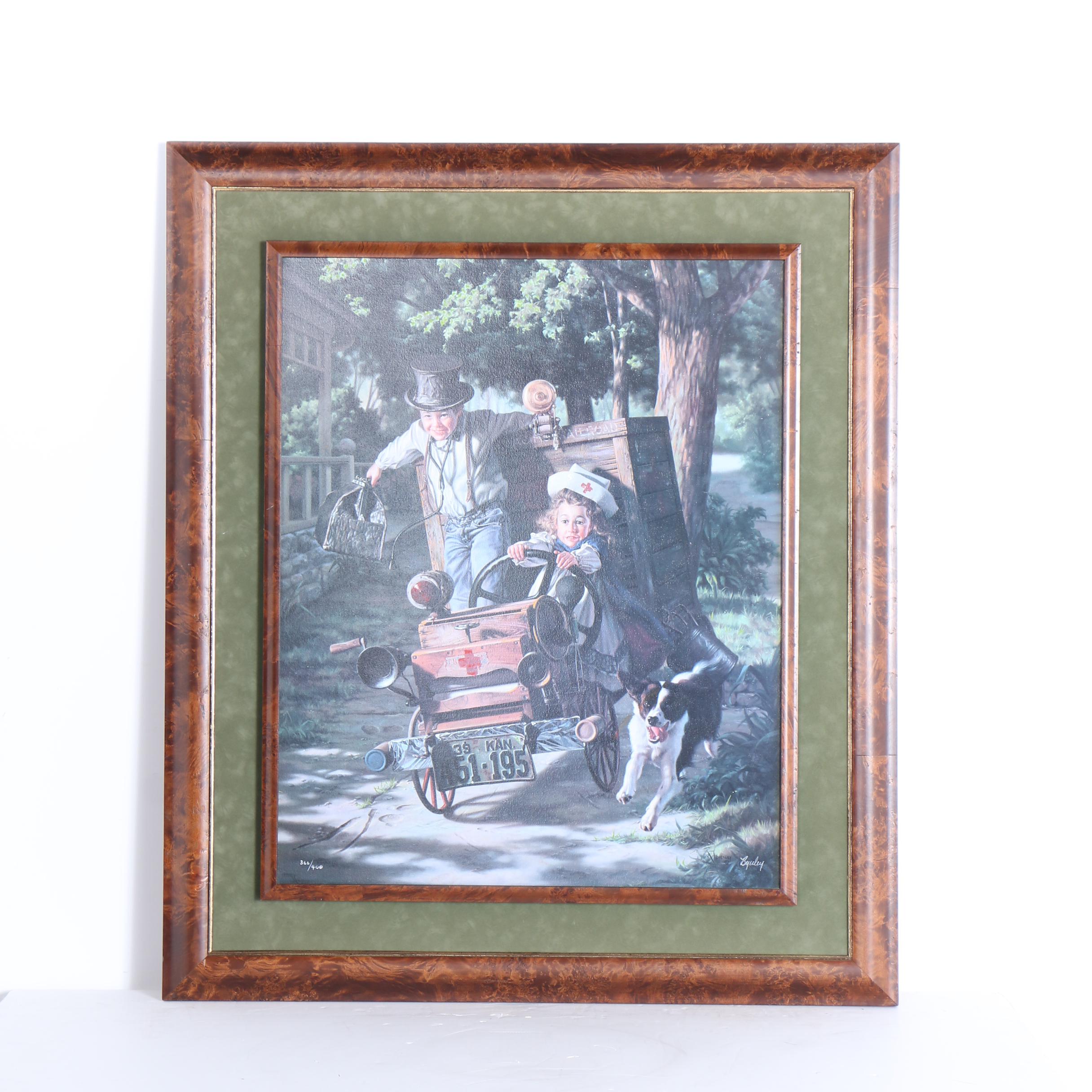 Limited Edition Offset Lithograph After Bob Byerly "Help is on the Way"