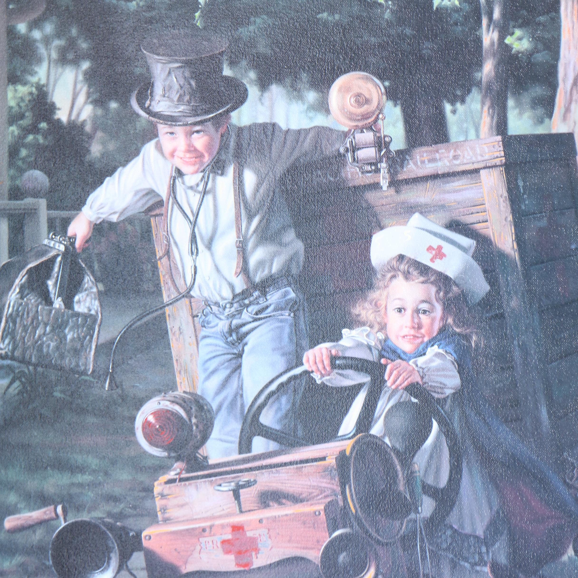 Limited Edition Offset Lithograph After Bob Byerly "Help is on the Way"