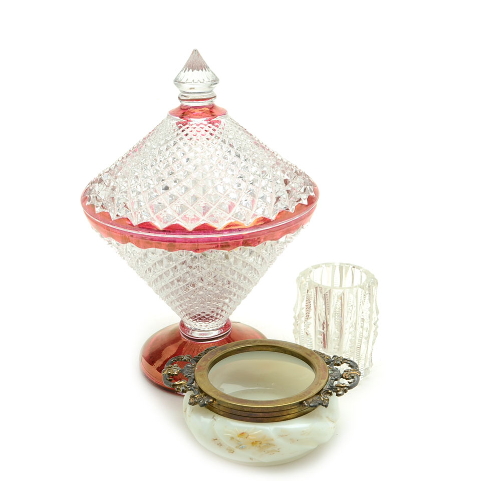 Antique and Vintage Glassware Including Wave Crest