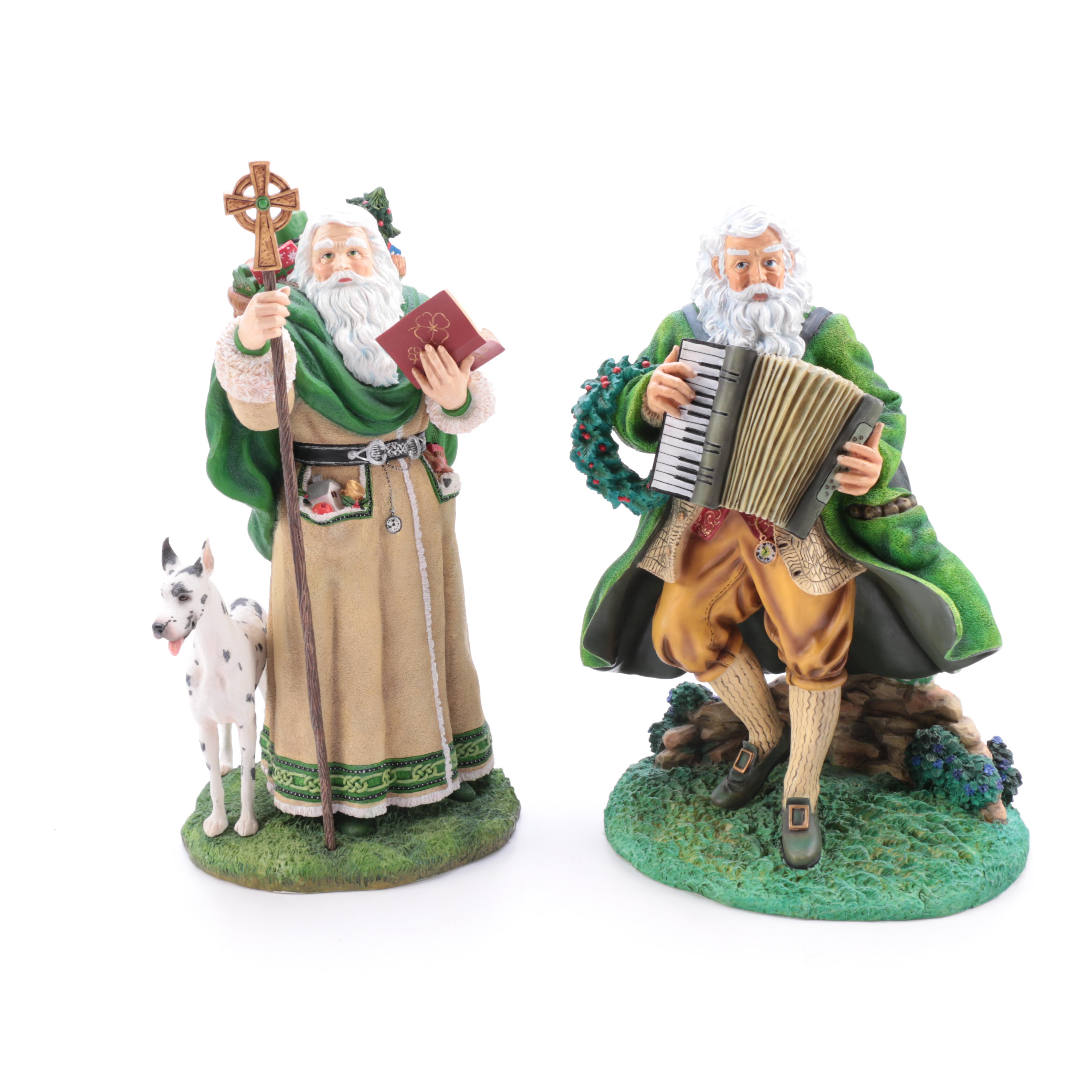 Pipka Limited Edition "Father Christmas of Ireland" and  "The Irish Santa" Figurines