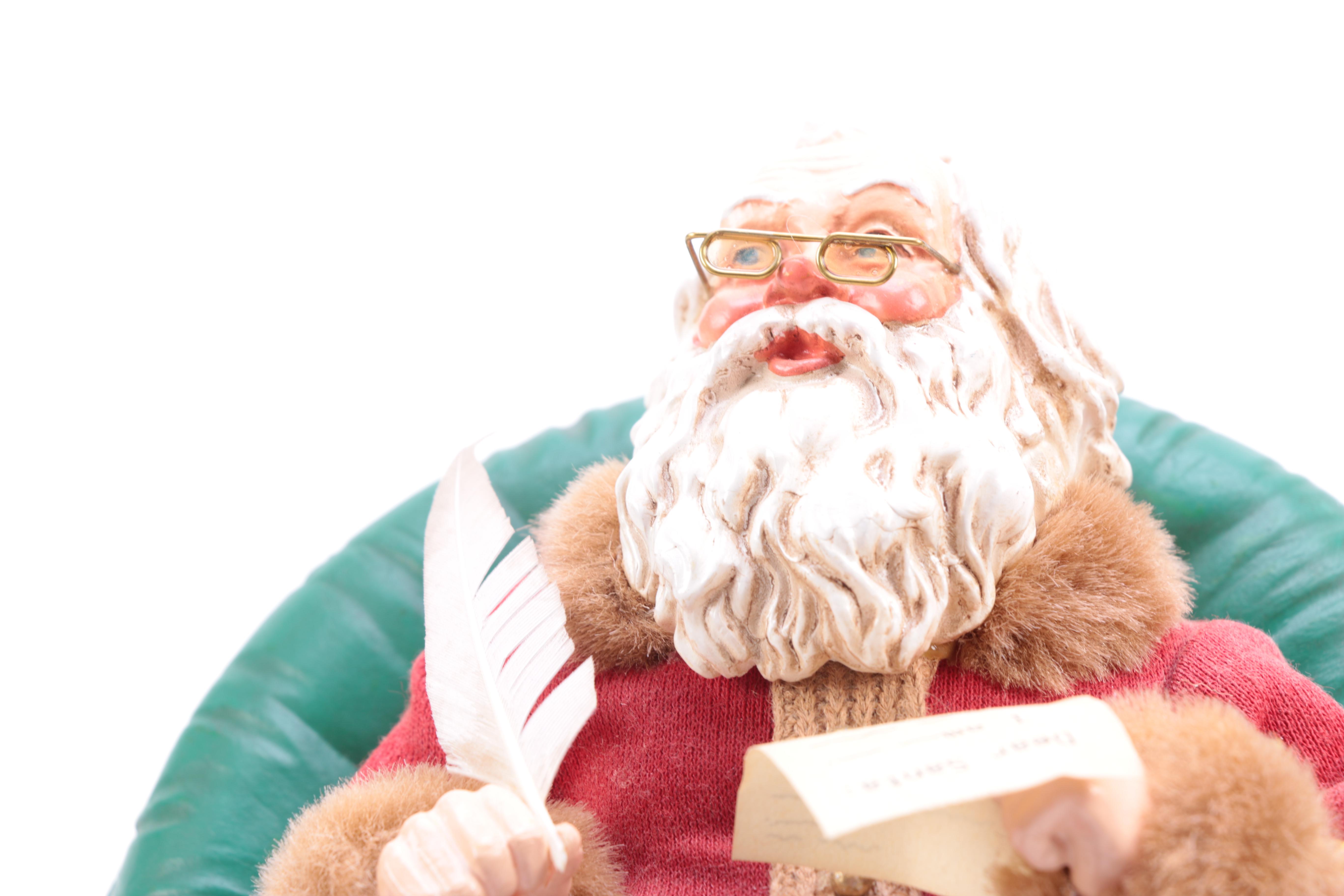 Assorted Santa Claus Figurines Including Clothtique Santas by Possible Dreams