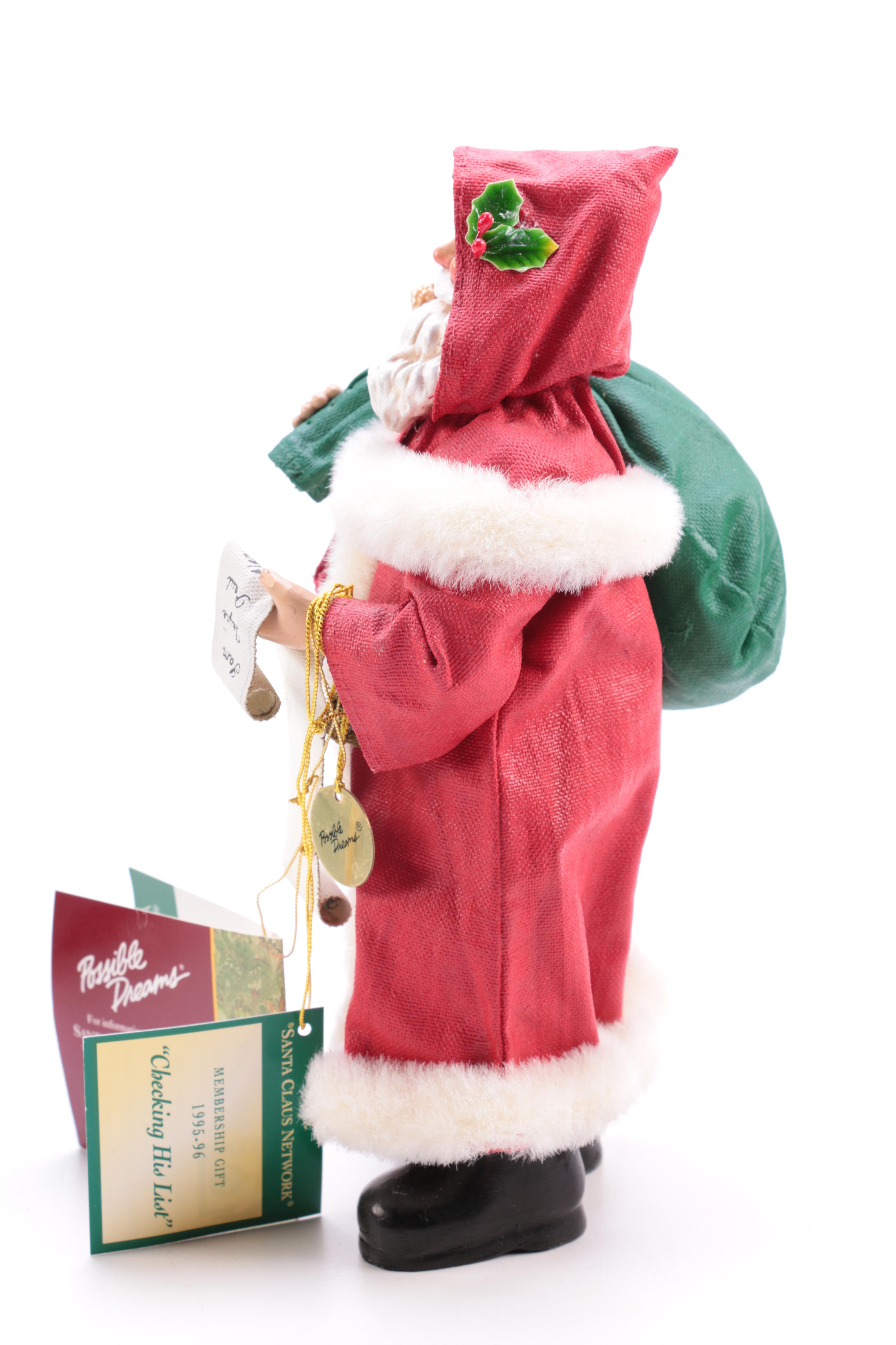 Assorted Santa Claus Figurines Including Clothtique Santas by Possible Dreams