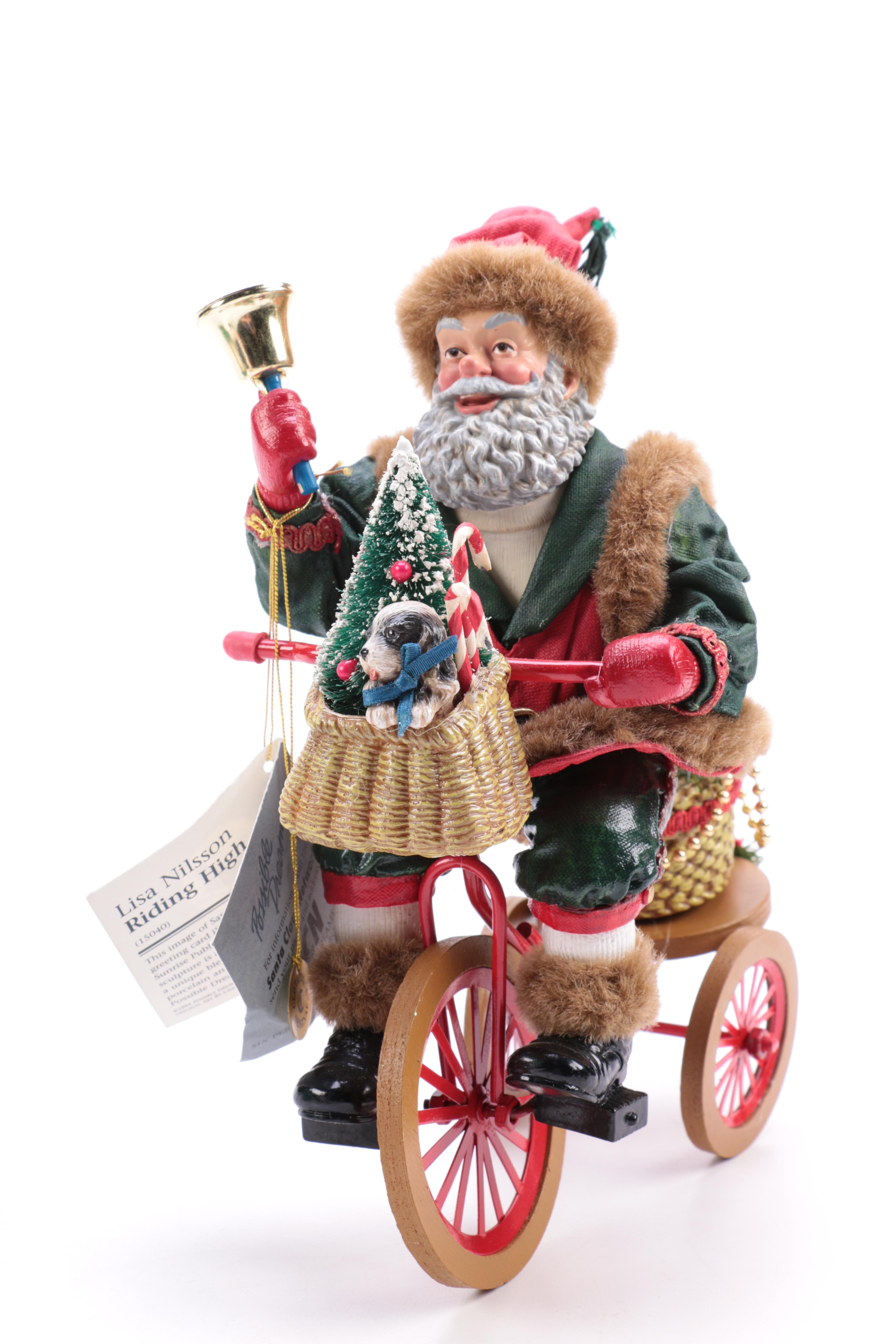 Assorted Santa Claus Figurines Including Clothtique Santas by Possible Dreams