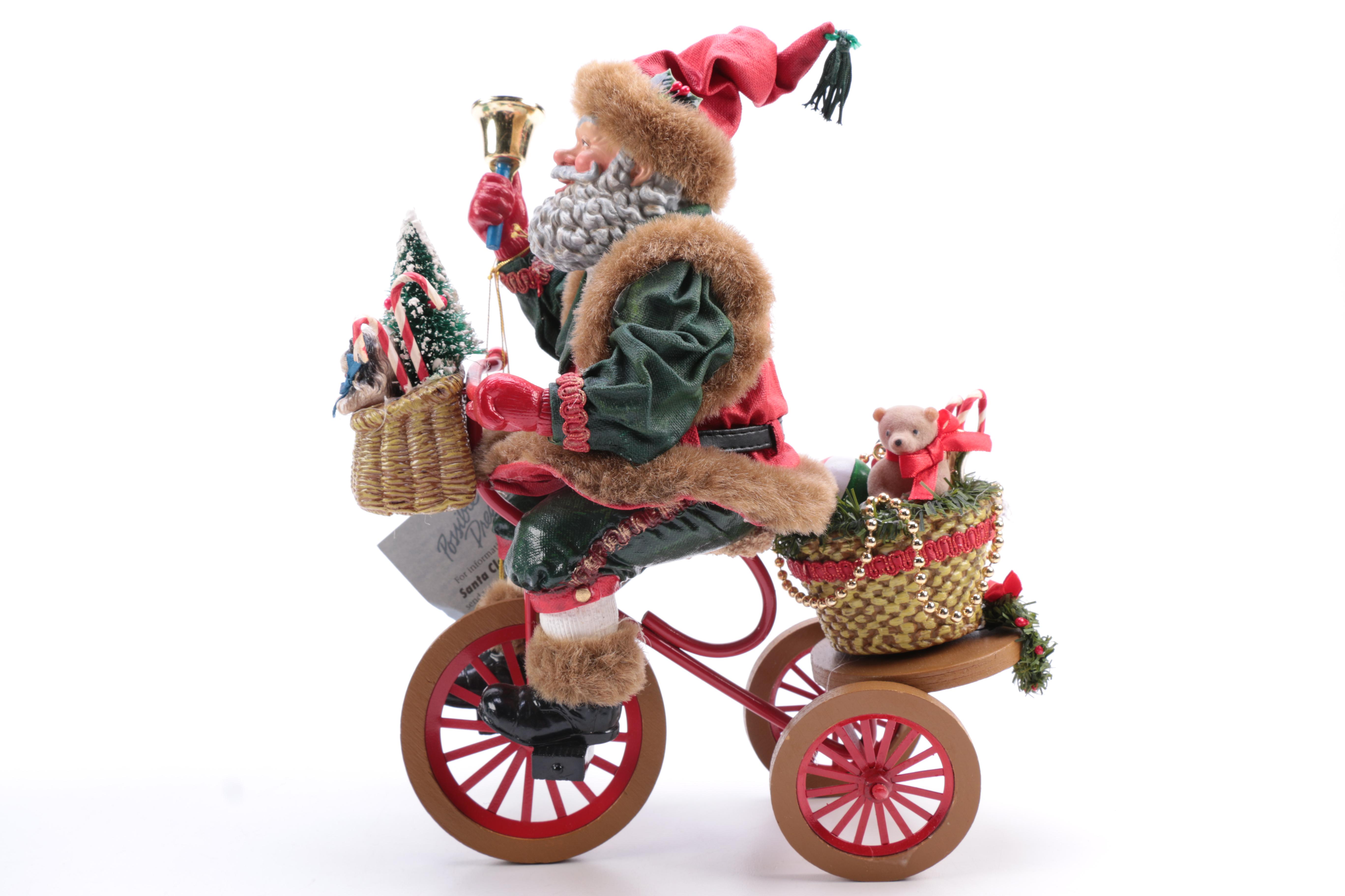 Assorted Santa Claus Figurines Including Clothtique Santas by Possible Dreams