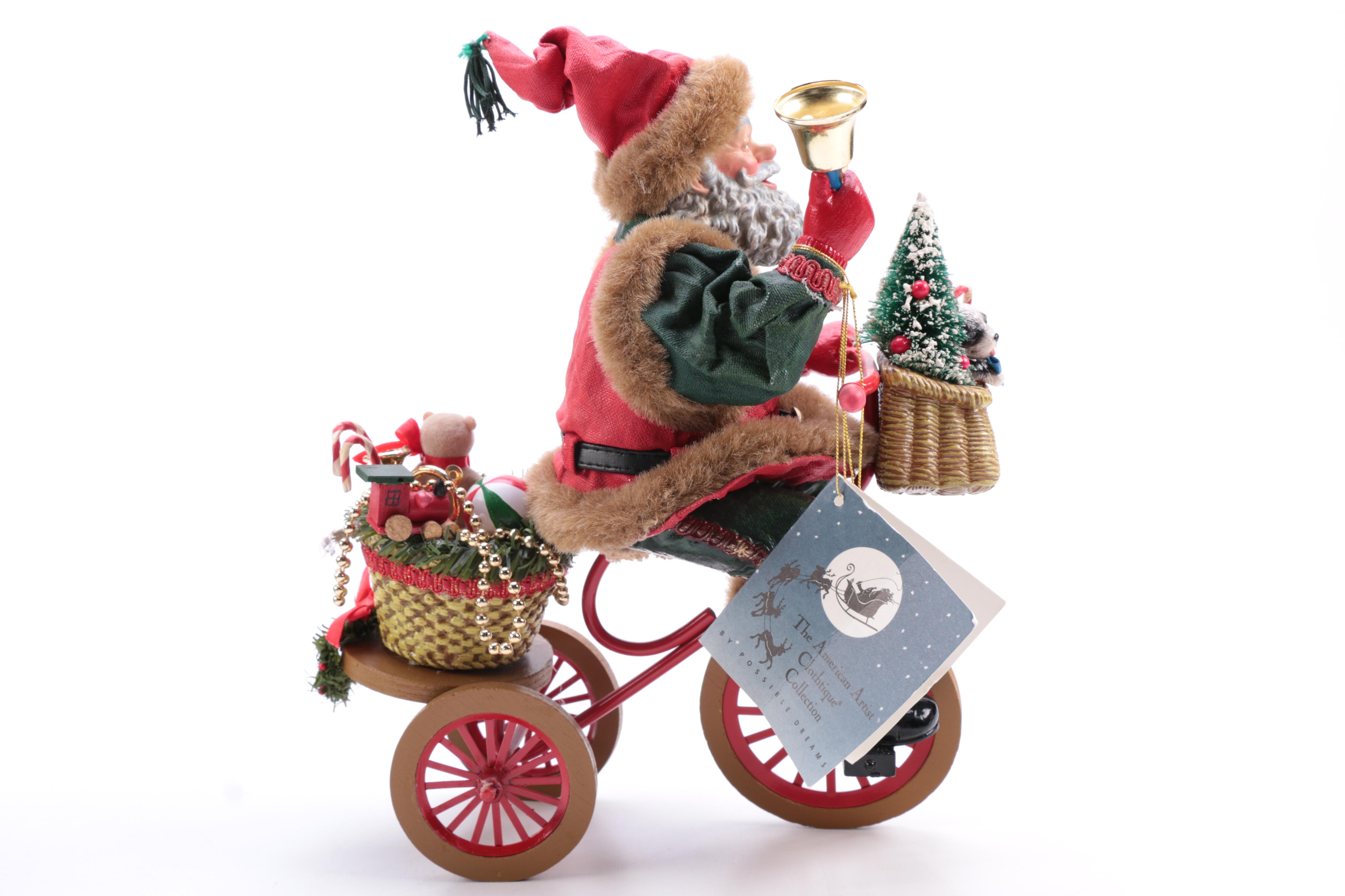 Assorted Santa Claus Figurines Including Clothtique Santas by Possible Dreams