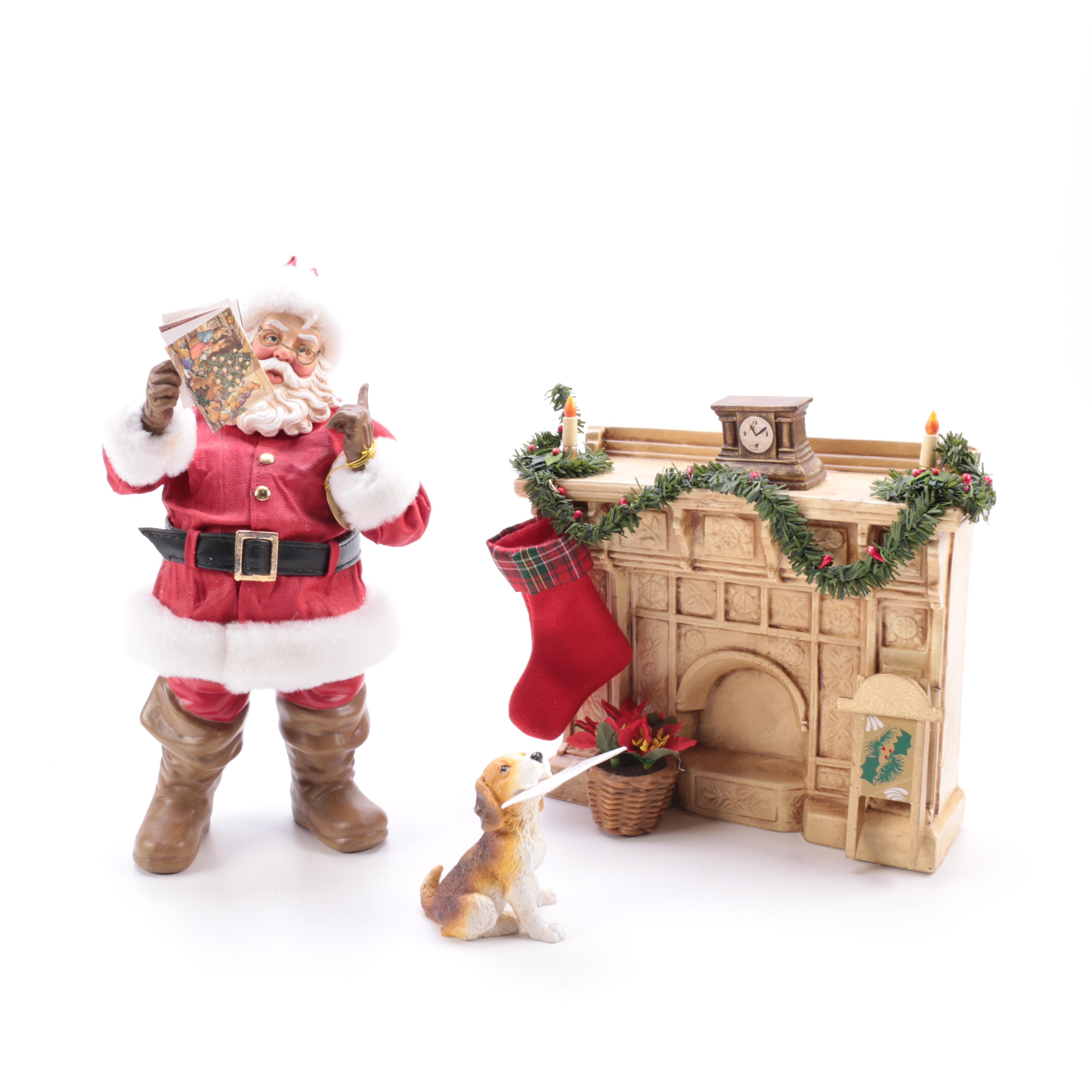 Resin Christmas Figurines Including Clothtique Santa by Possible Dreams