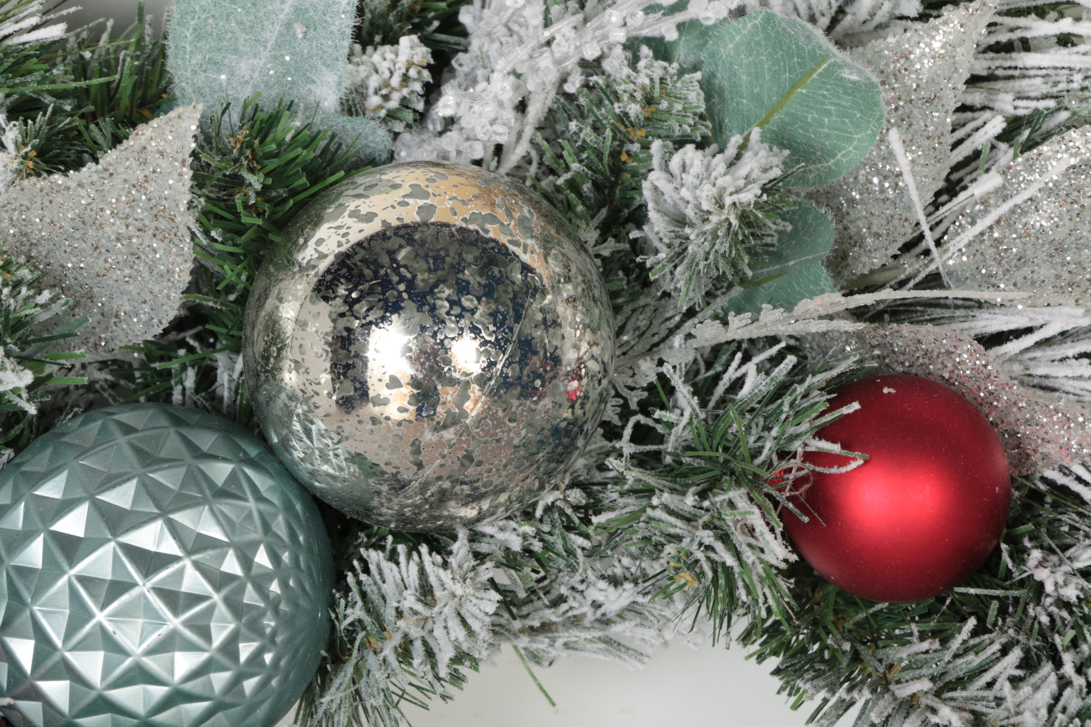 Four Pottery Barn Frosted Wreaths