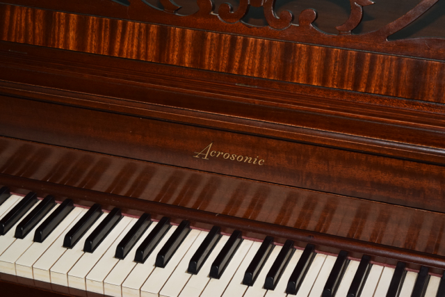 Baldwin Acrosonic Spinet Piano, Bench and Sheet Music