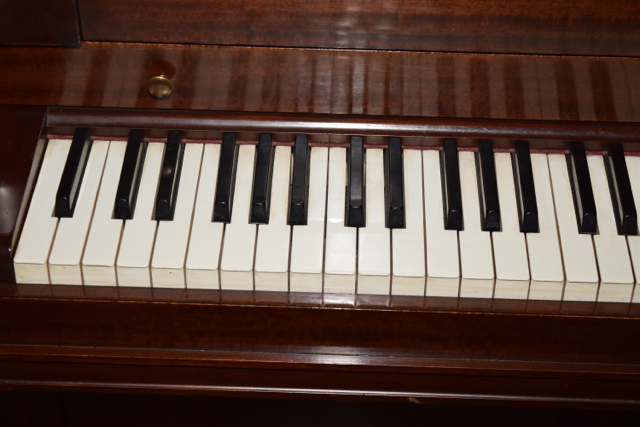 Baldwin Acrosonic Spinet Piano, Bench and Sheet Music