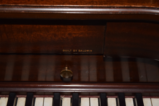 Baldwin Acrosonic Spinet Piano, Bench and Sheet Music