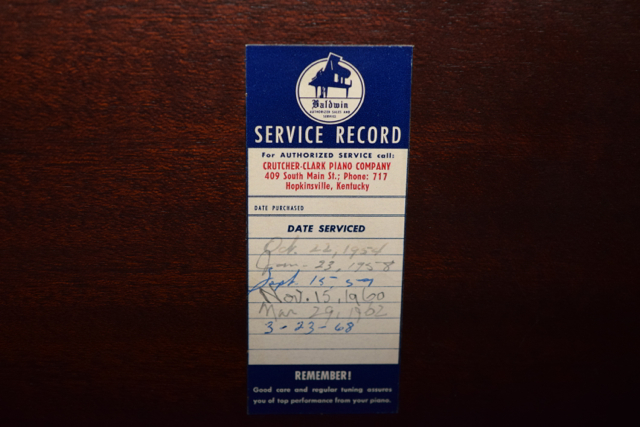 Baldwin Acrosonic Spinet Piano, Bench and Sheet Music