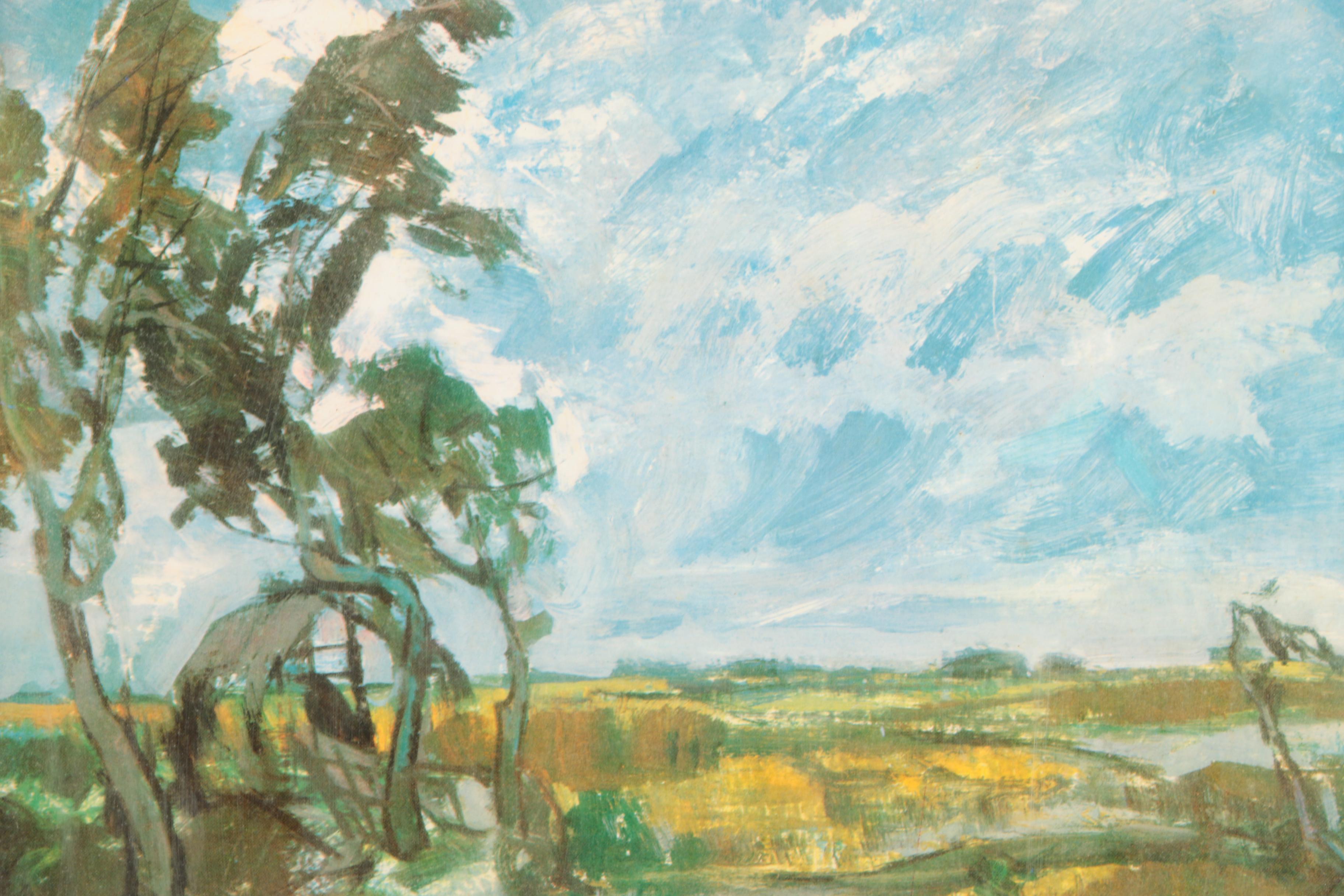 Offset Lithograph on Paper of Lush Landscape