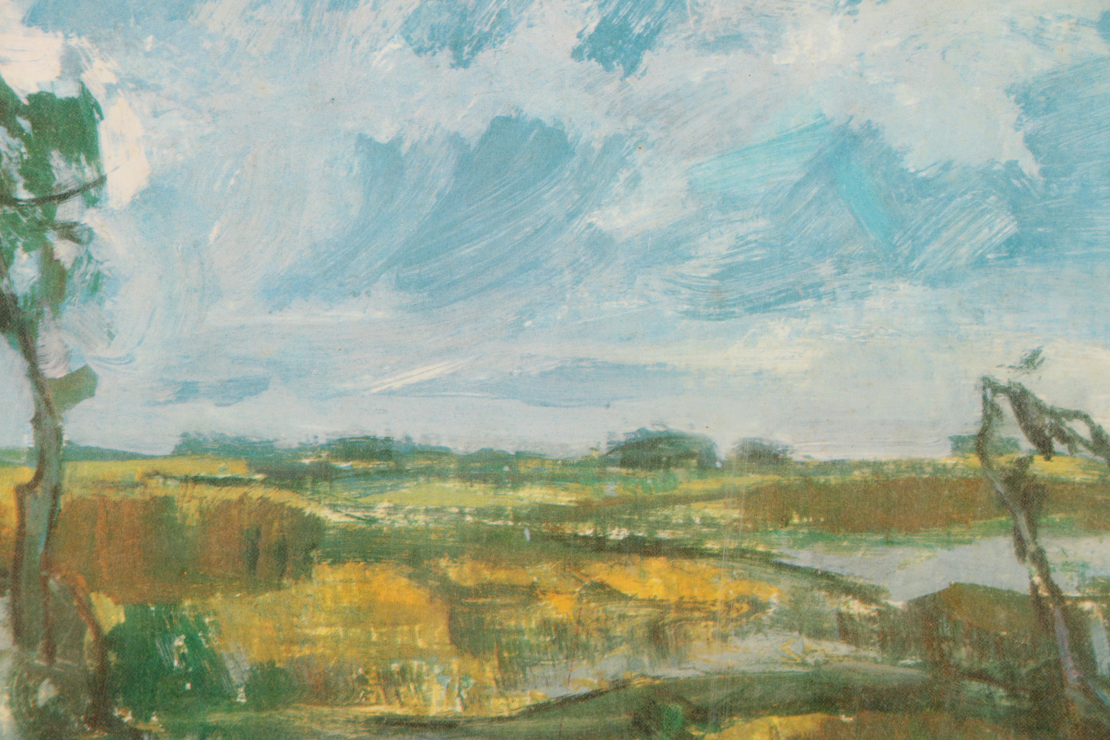 Offset Lithograph on Paper of Lush Landscape