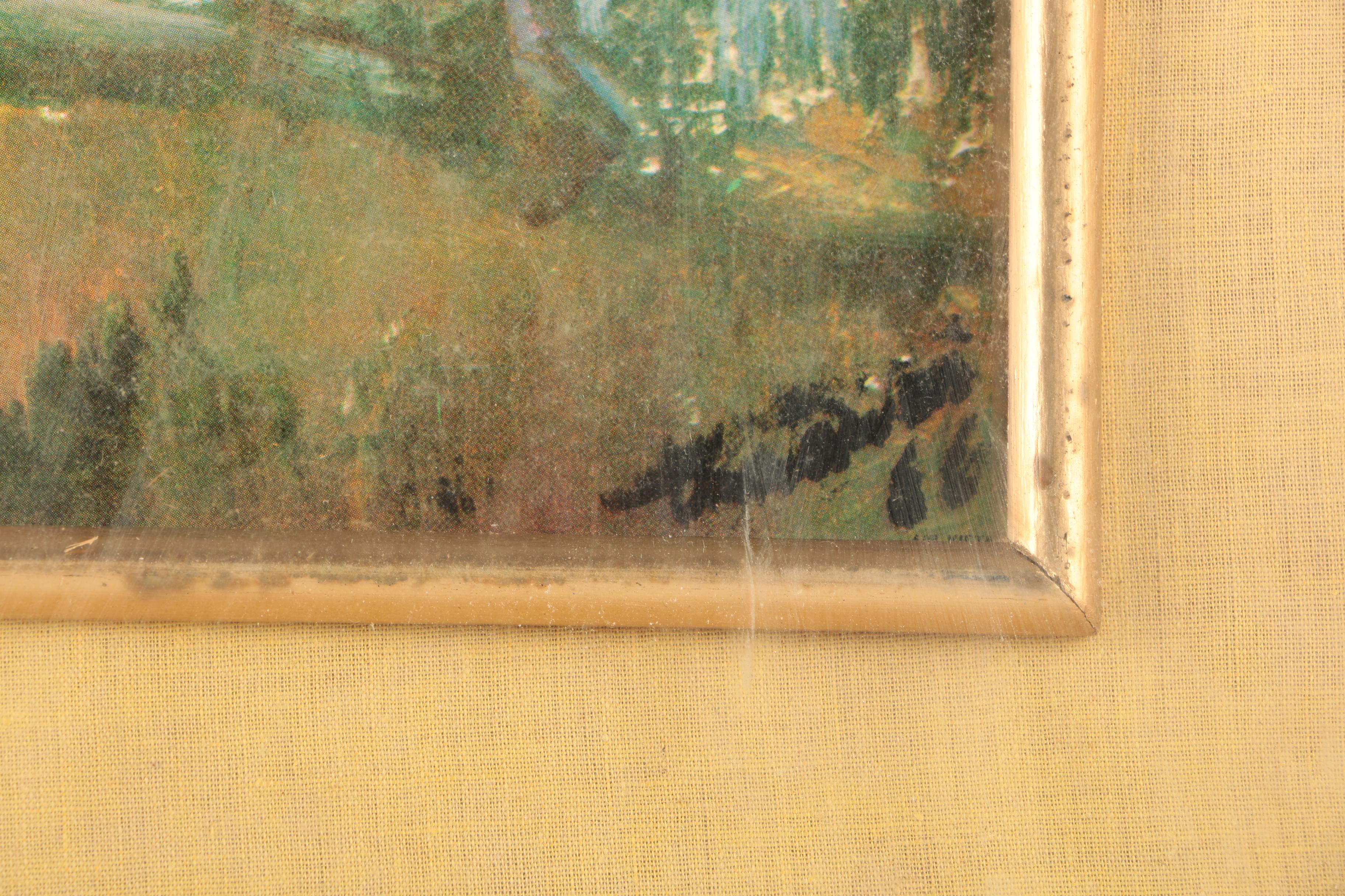 Offset Lithograph on Paper of Lush Landscape