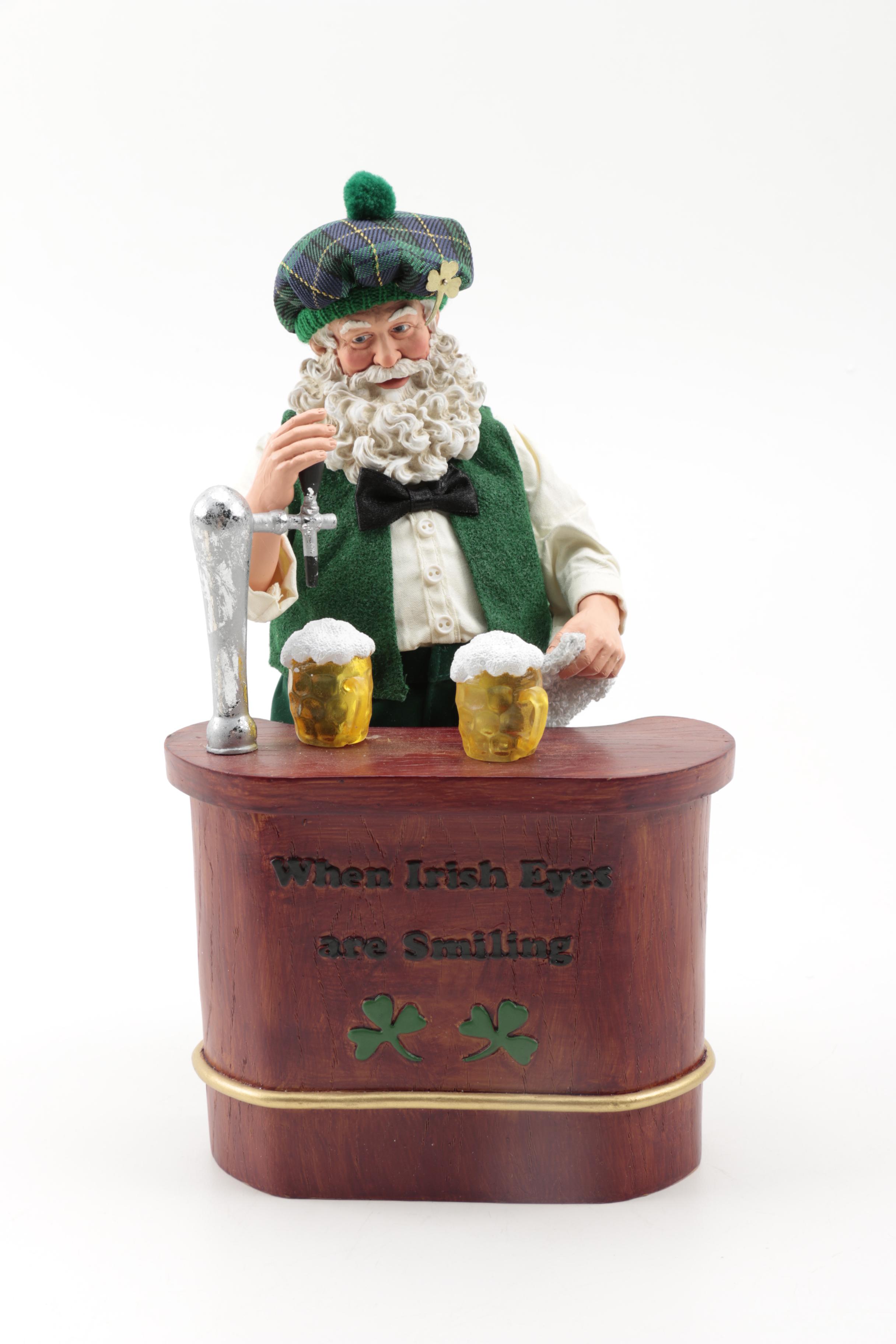 Possible Dreams Christmas Figurines Including "When Irish Eyes are Smiling" Santa