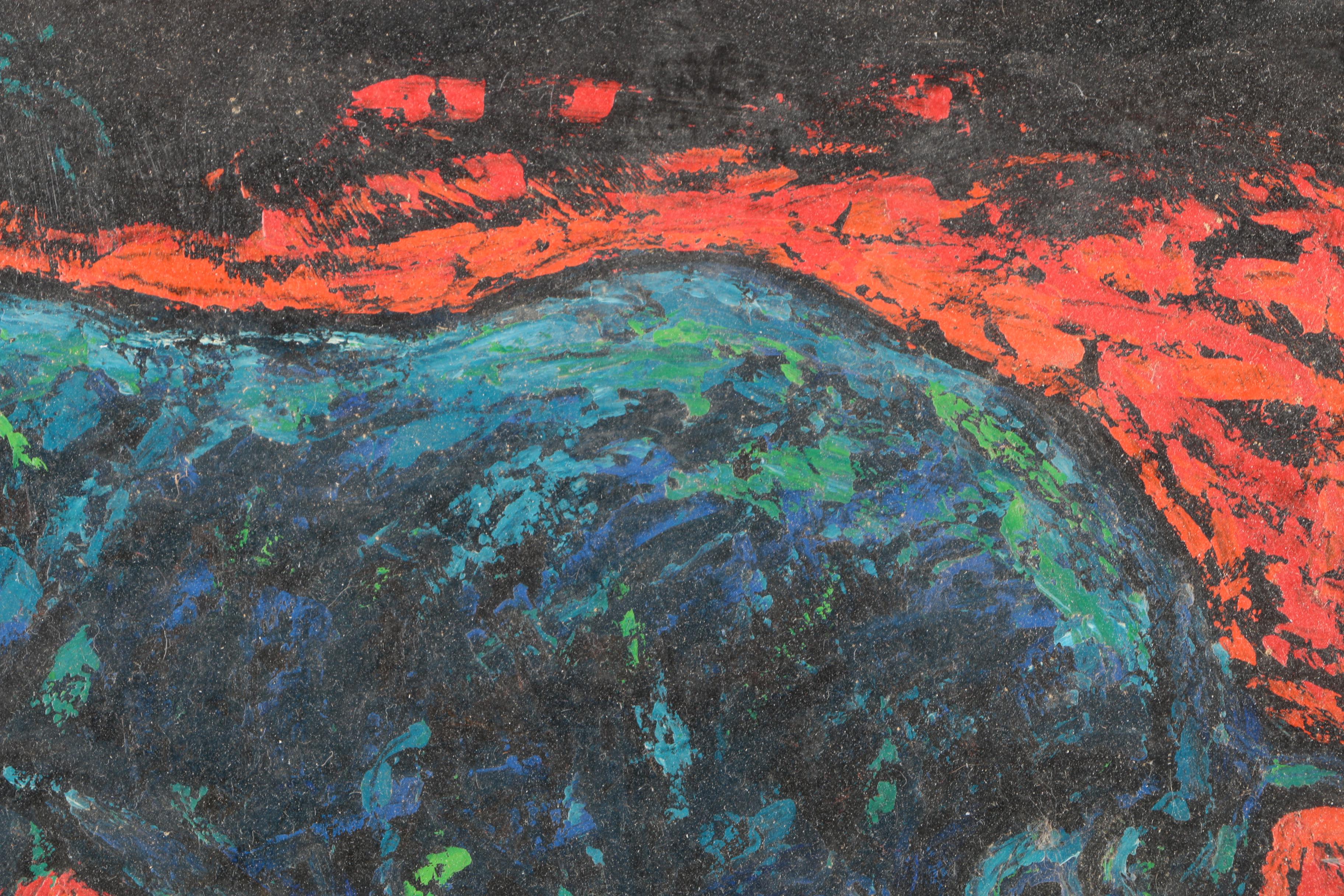 Charles Burdick Oil Painting on Board of a Bull