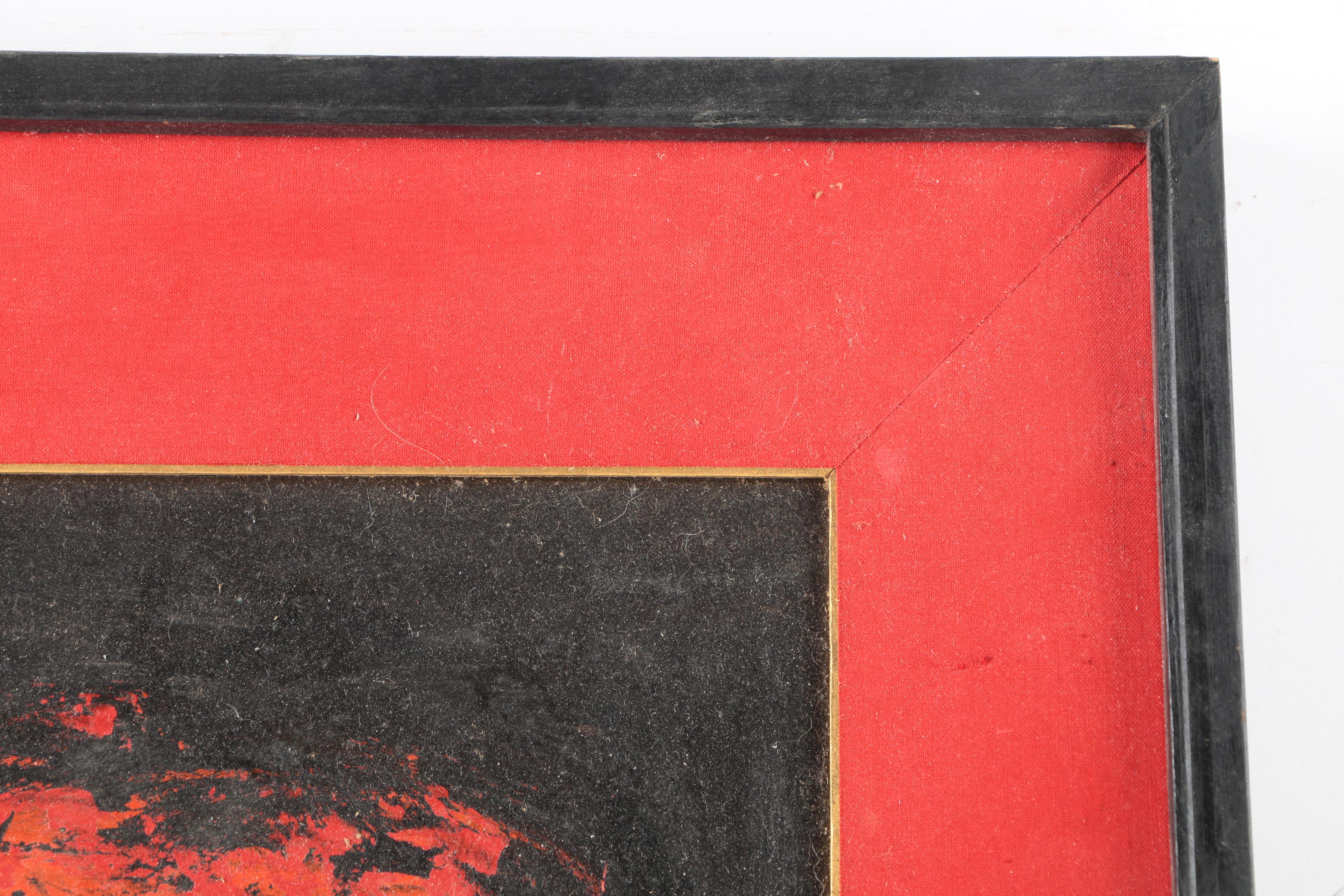 Charles Burdick Oil Painting on Board of a Bull