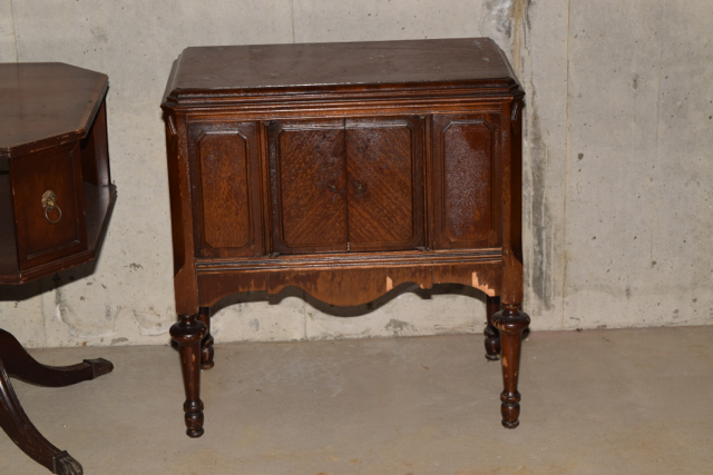 Vintage Victrola Cabinet and Side Table