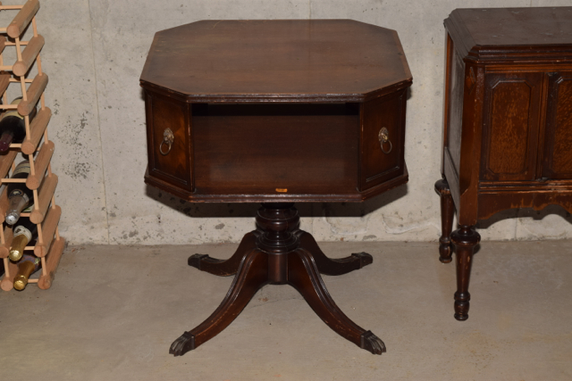 Vintage Victrola Cabinet and Side Table