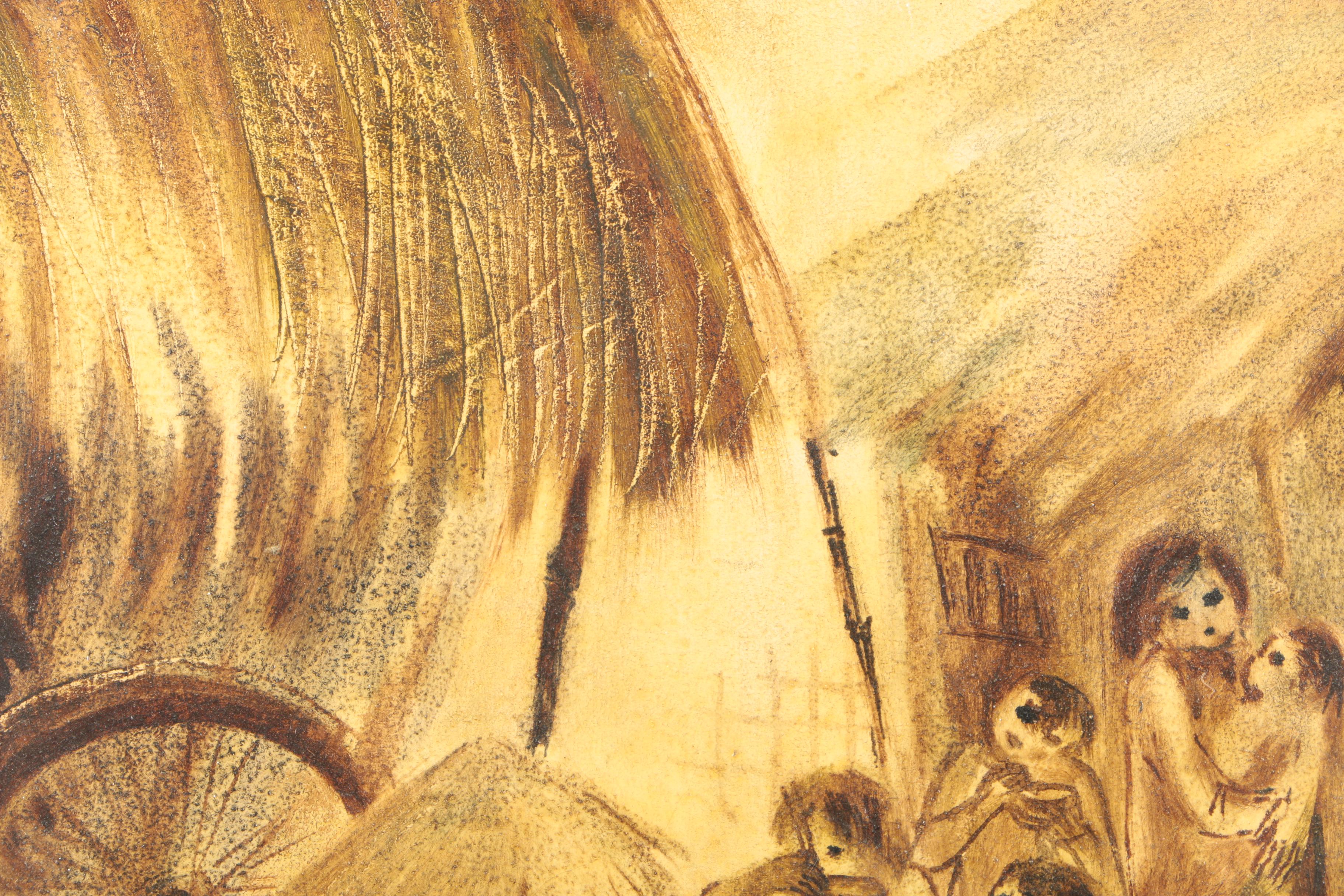 Oil Painting on Canvas of East Asian Style Composition