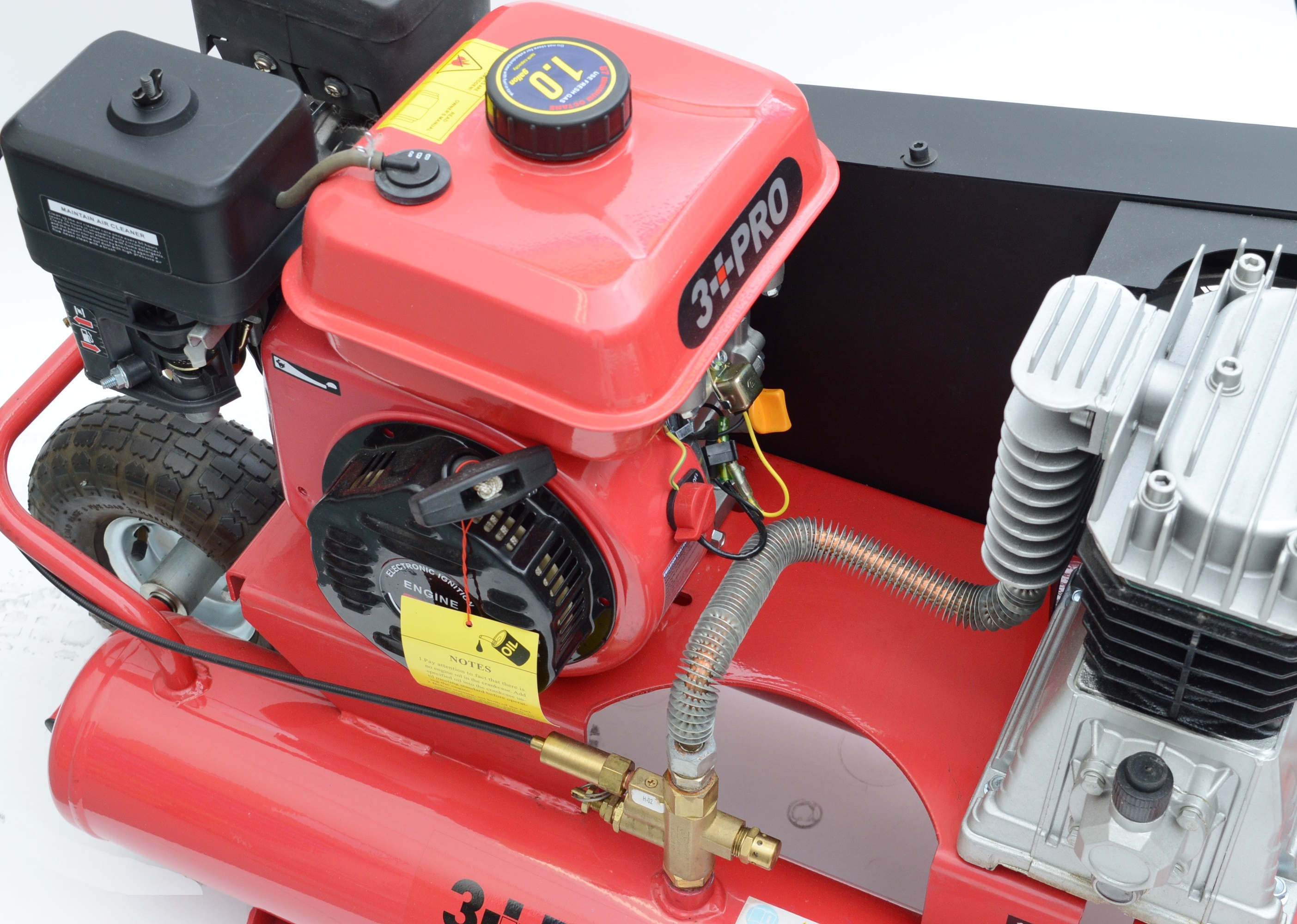 3 PRO 8 Gallon Oil Lubricated Wheelbarrow Compressor