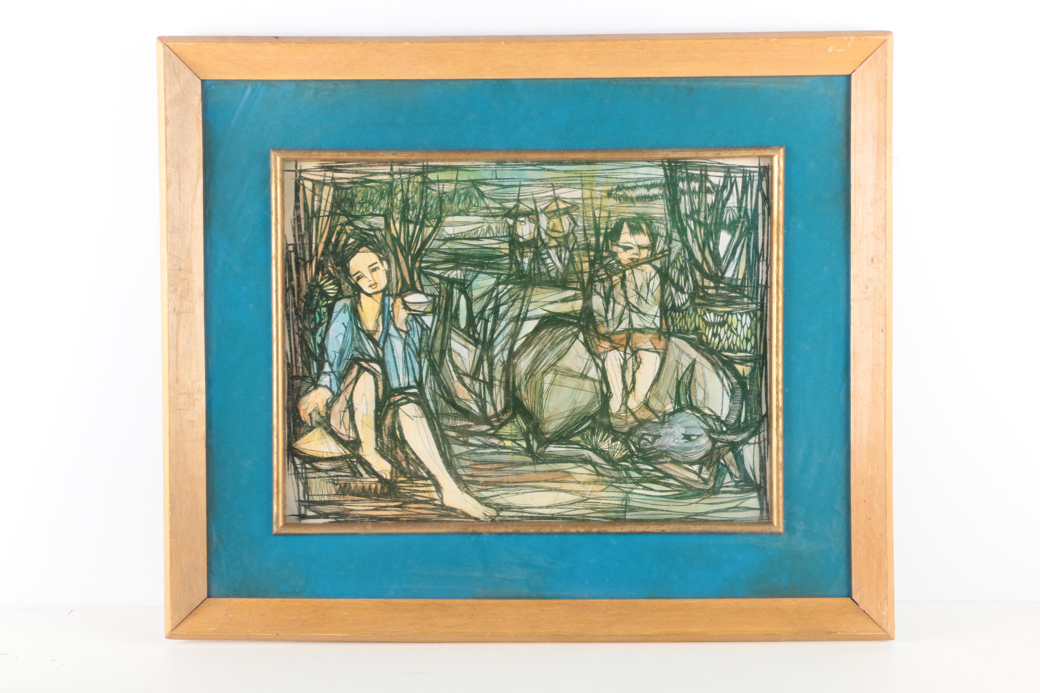 Offset Lithographs After Southeast Asian Style Paintings