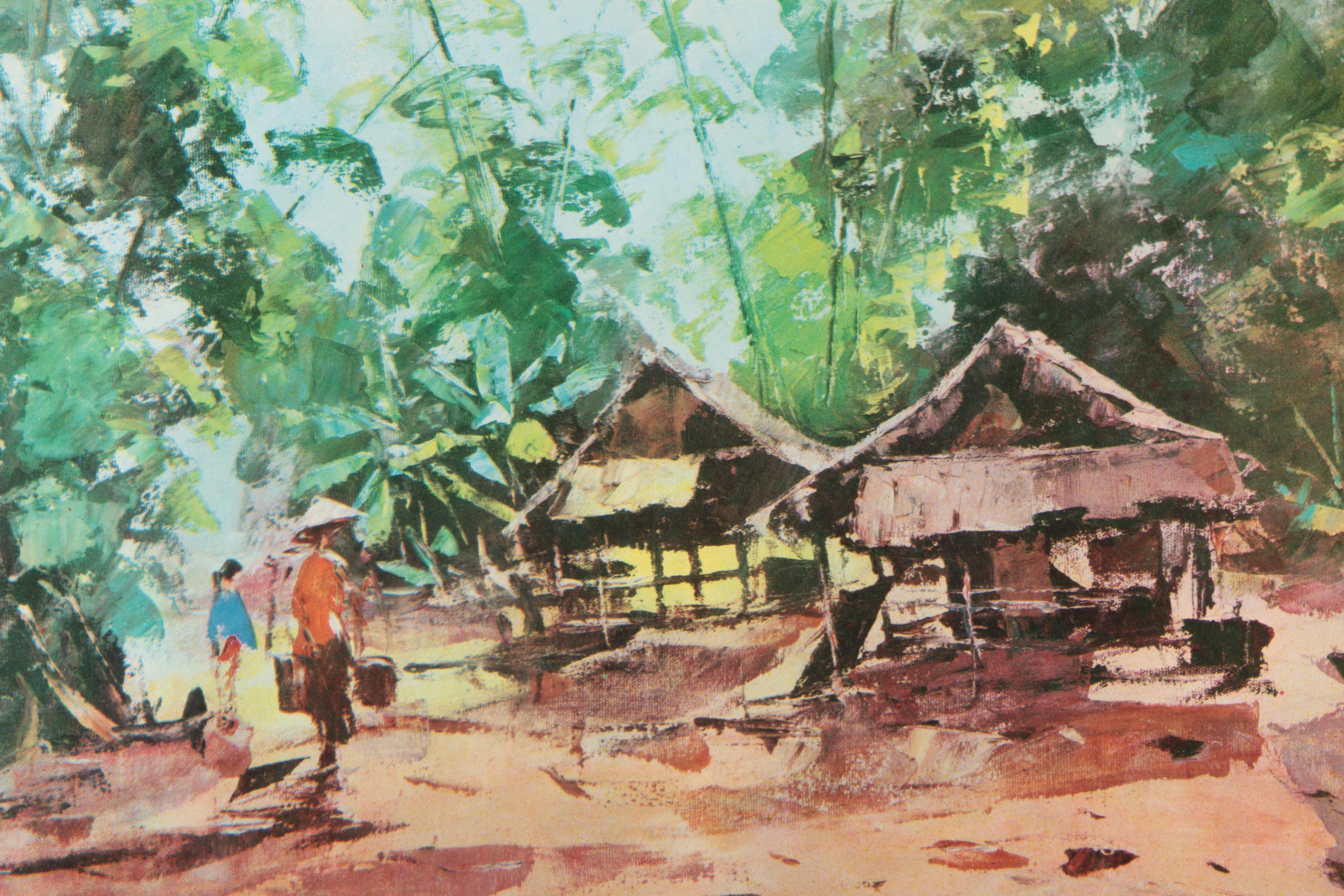 Offset Lithographs After Southeast Asian Style Paintings