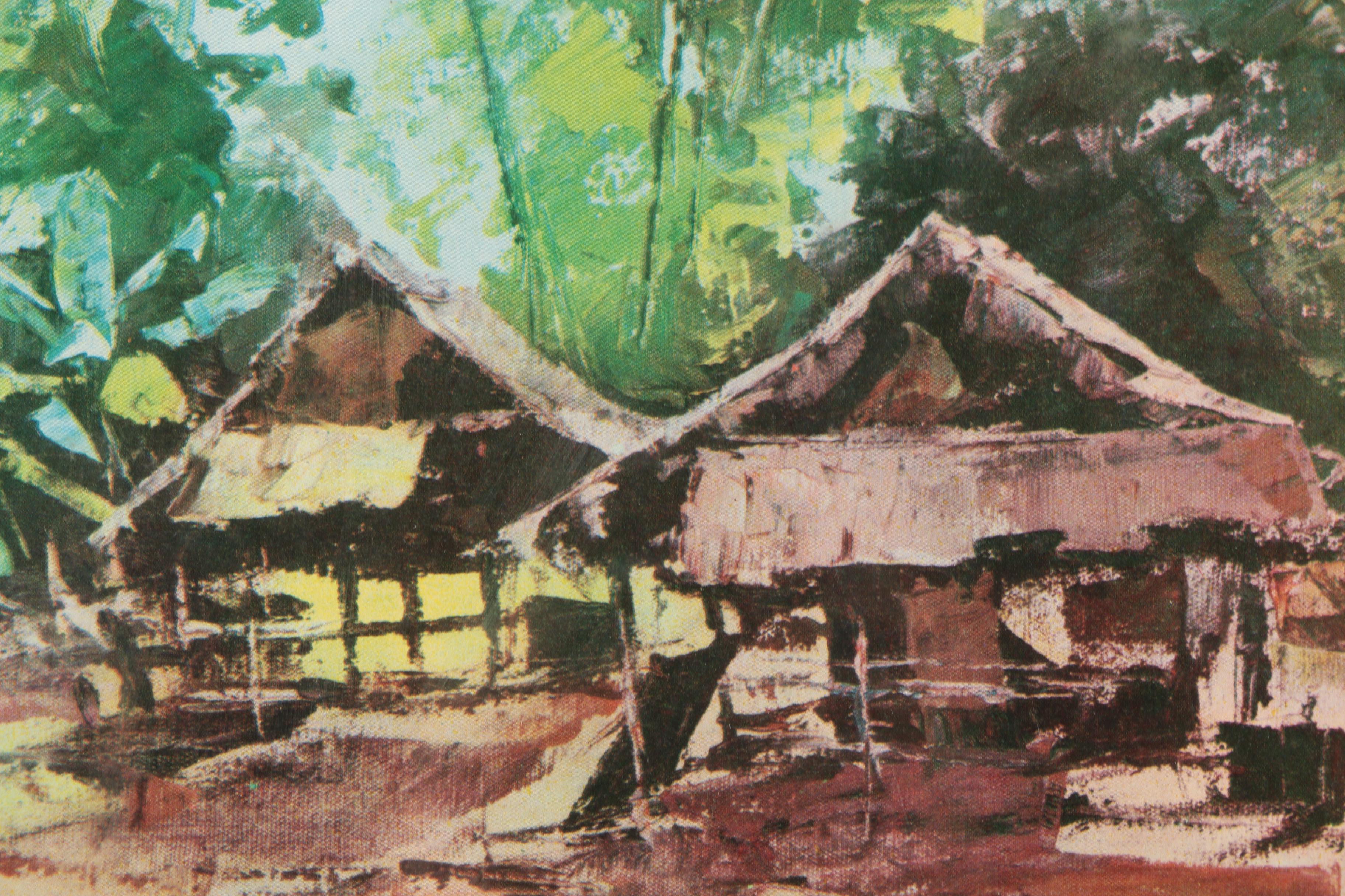 Offset Lithographs After Southeast Asian Style Paintings