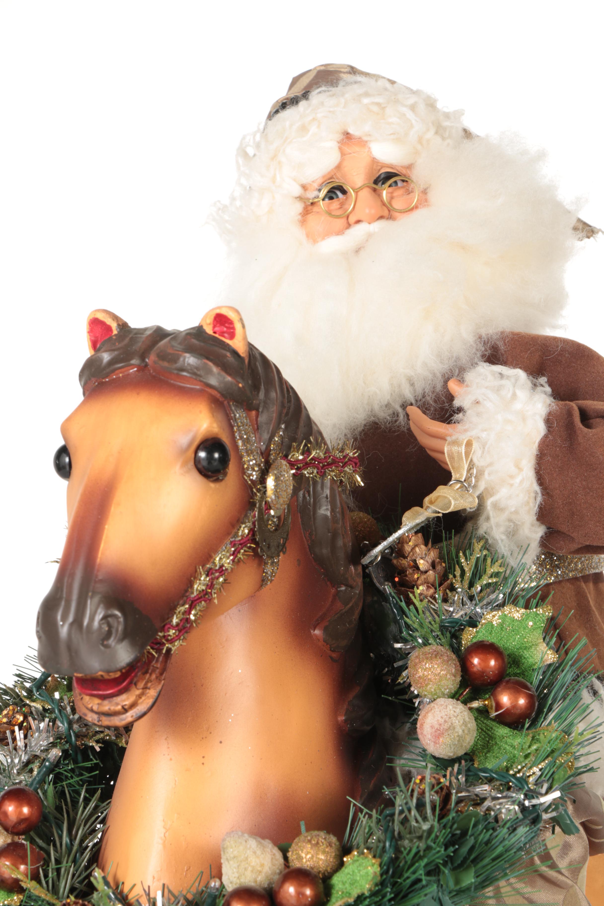 Karen Didion Originals Santa Claus Rocking Horse Figurine