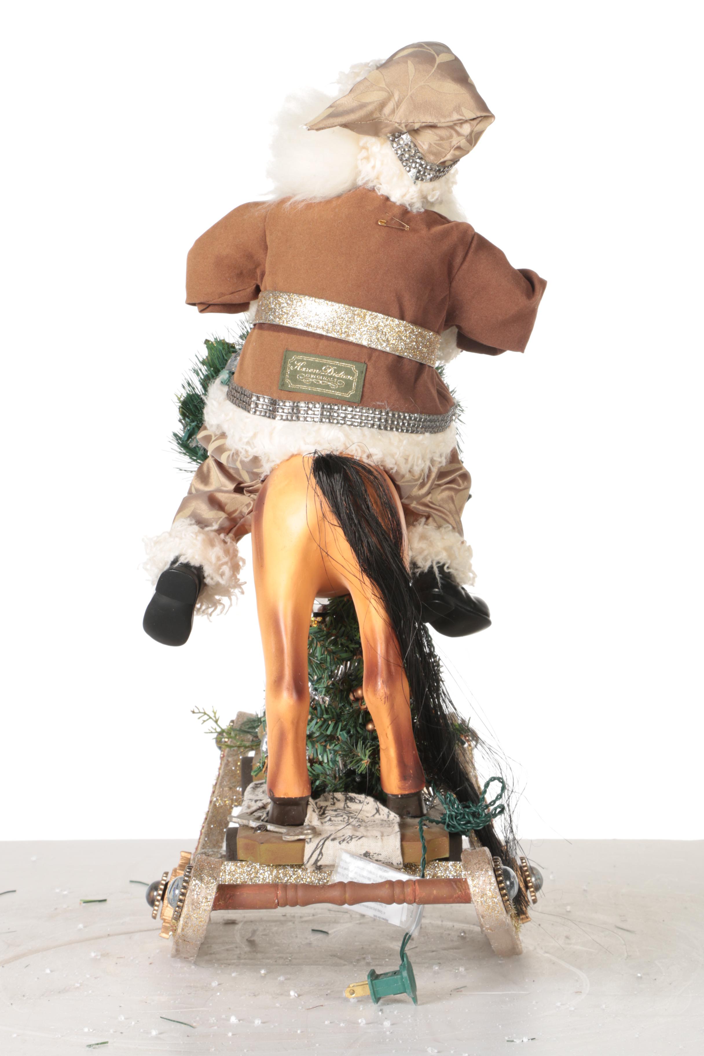 Karen Didion Originals Santa Claus Rocking Horse Figurine