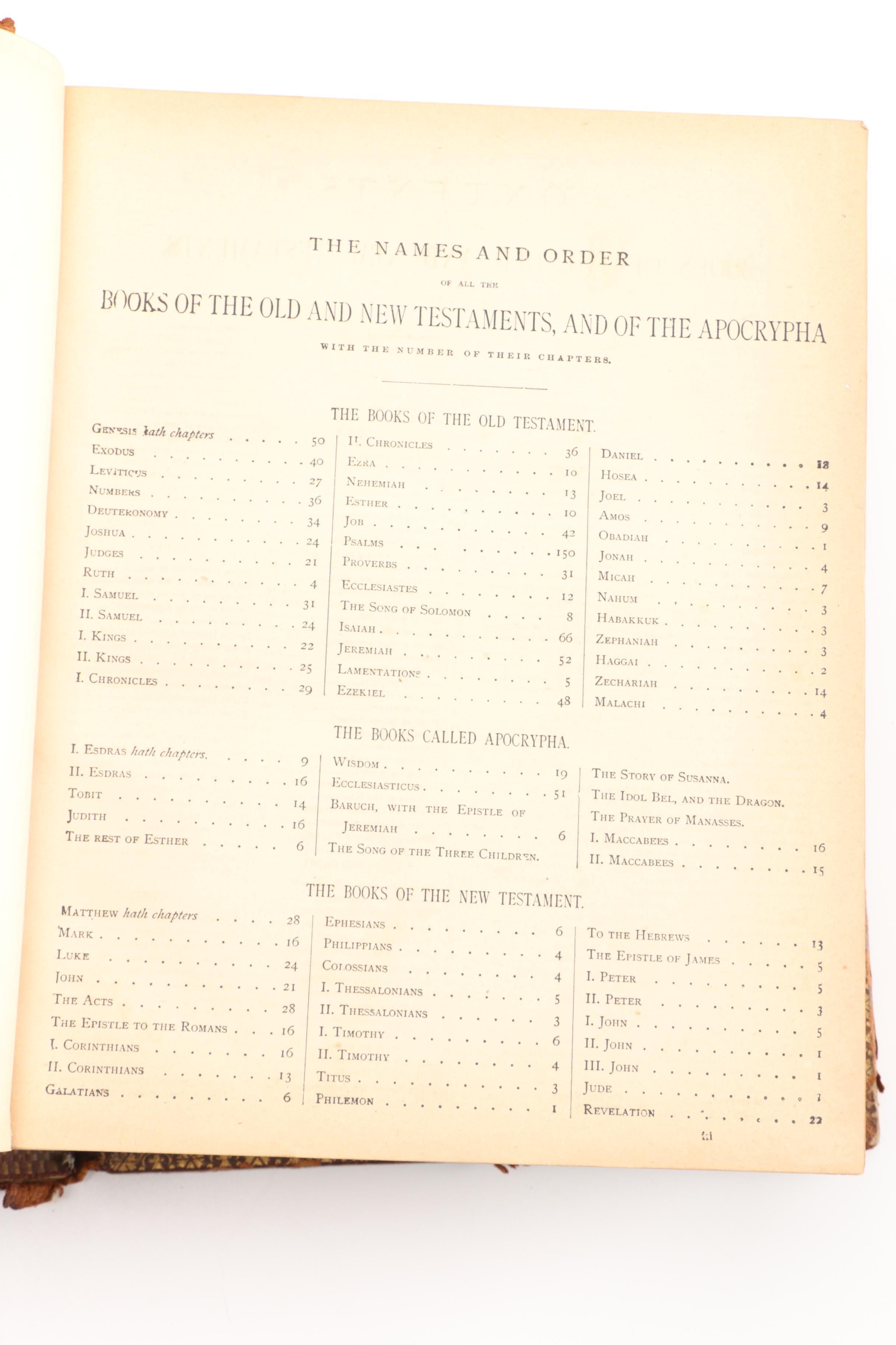 Late 19th Century Leather Bound Illustrated "The Parallel Bible"