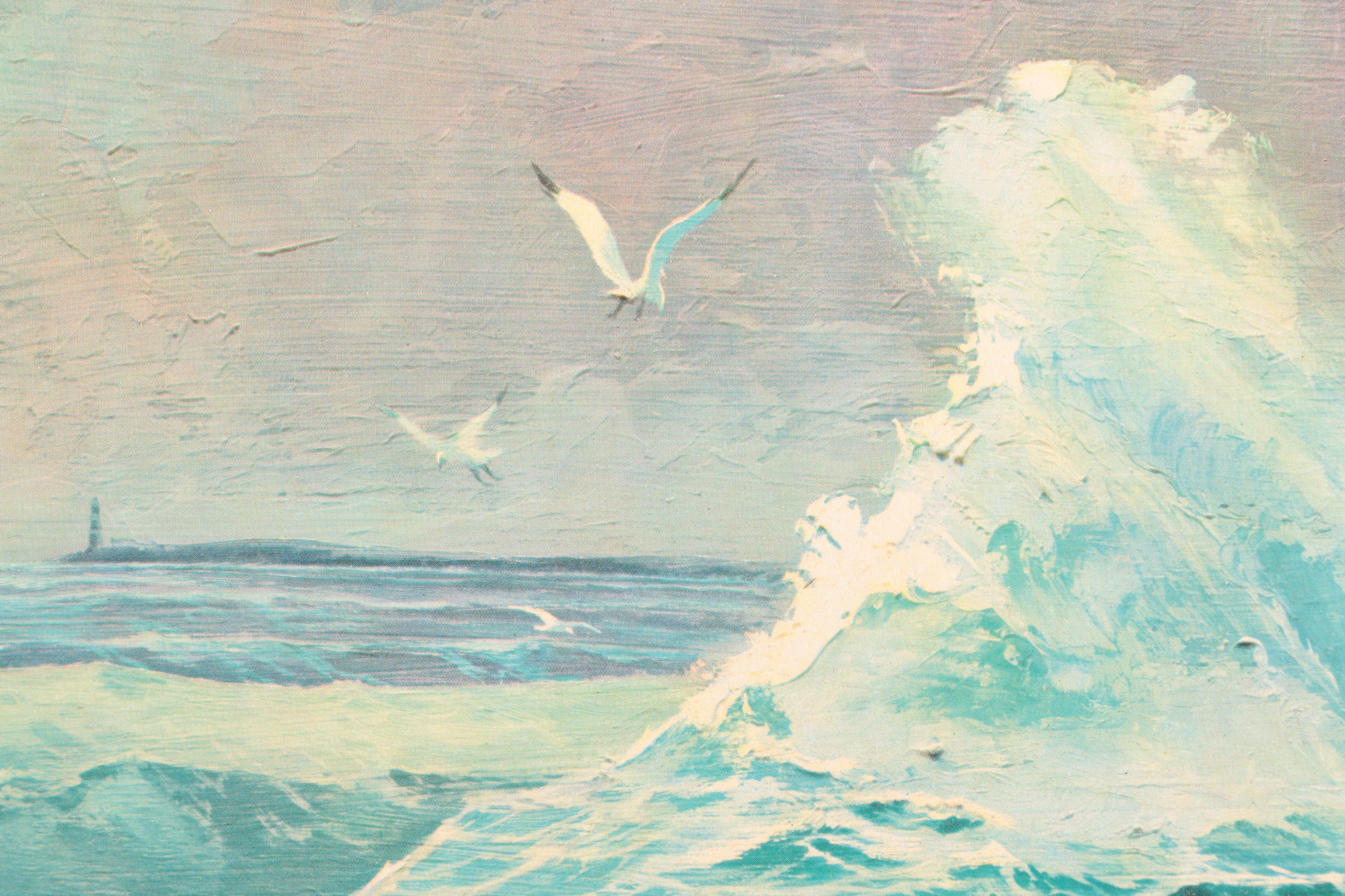 James Mitchell Offset Lithographs of Seascape "Land's End"