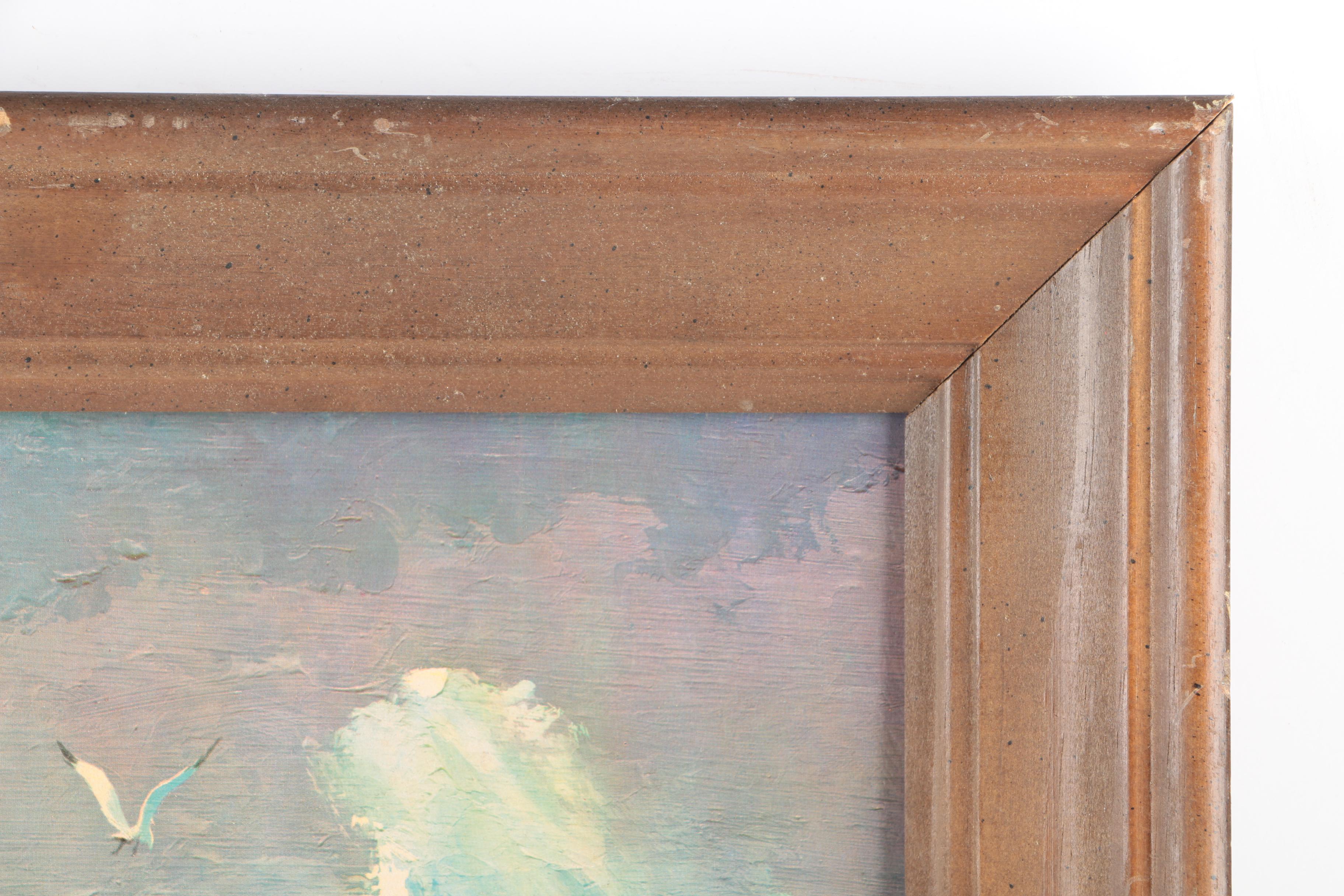 James Mitchell Offset Lithographs of Seascape "Land's End"