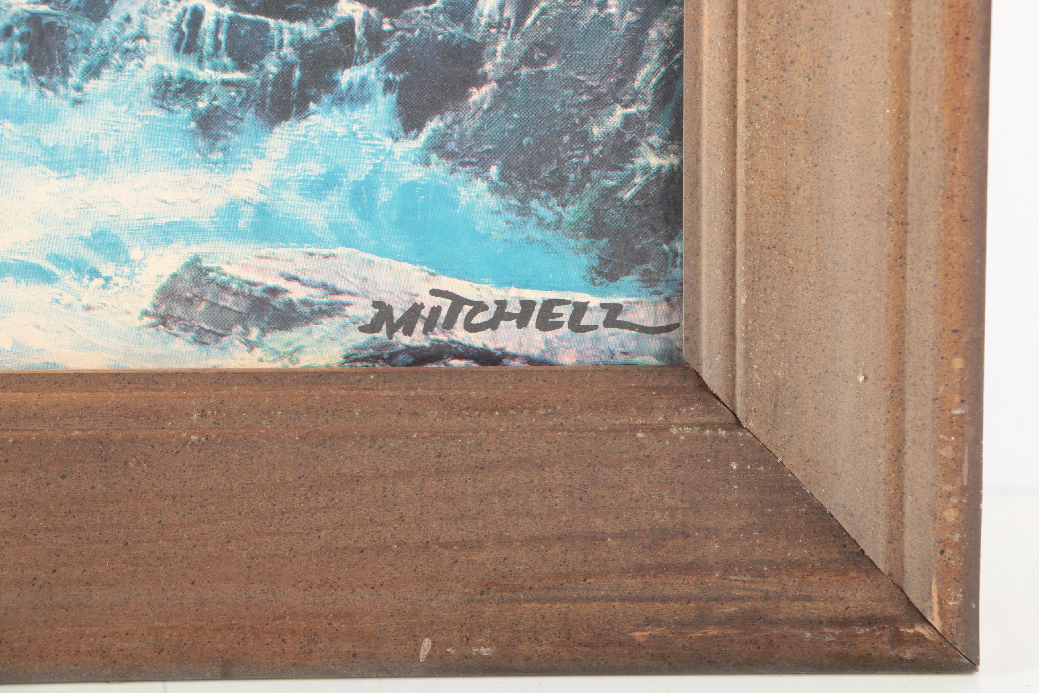 James Mitchell Offset Lithographs of Seascape "Land's End"