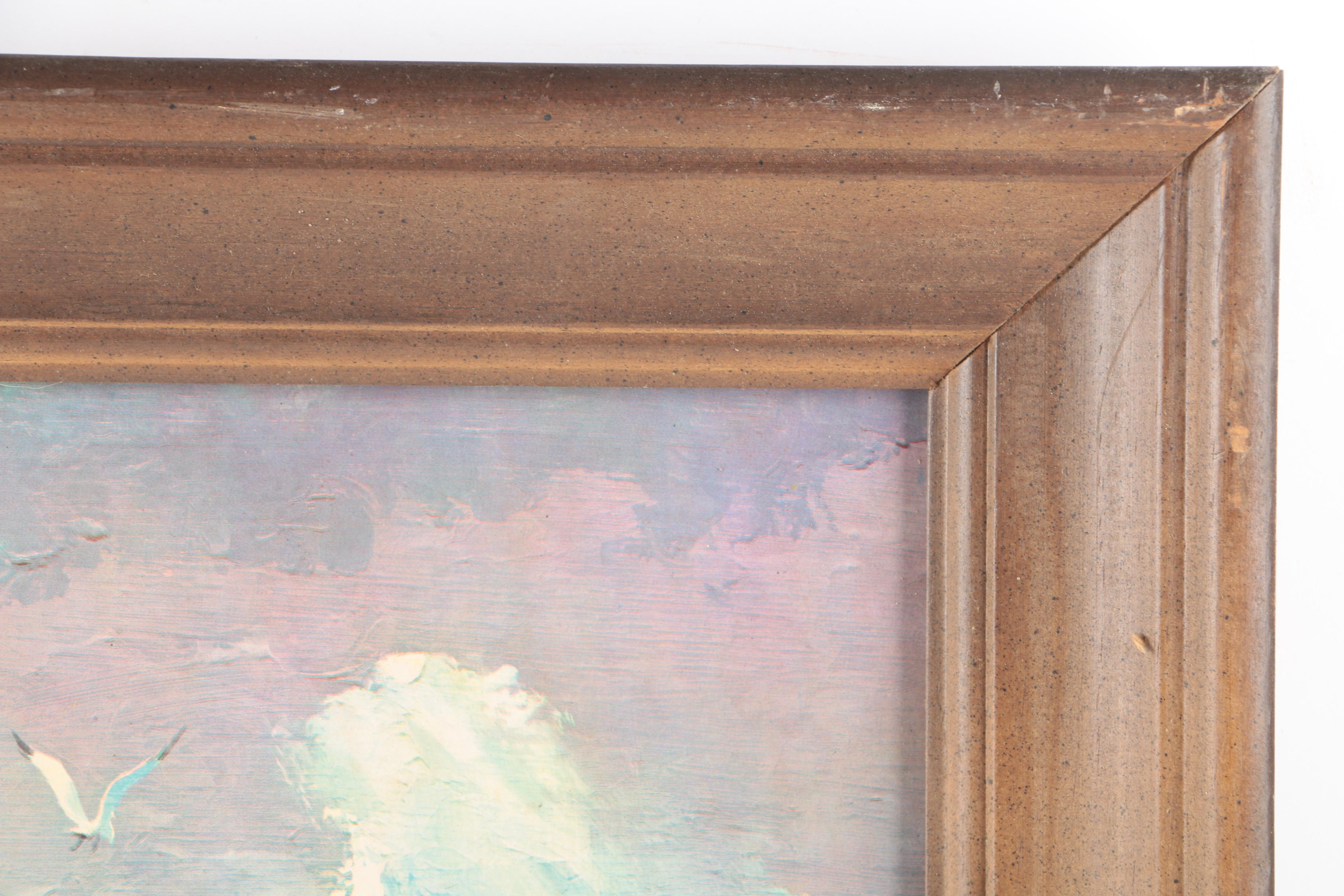 James Mitchell Offset Lithographs of Seascape "Land's End"