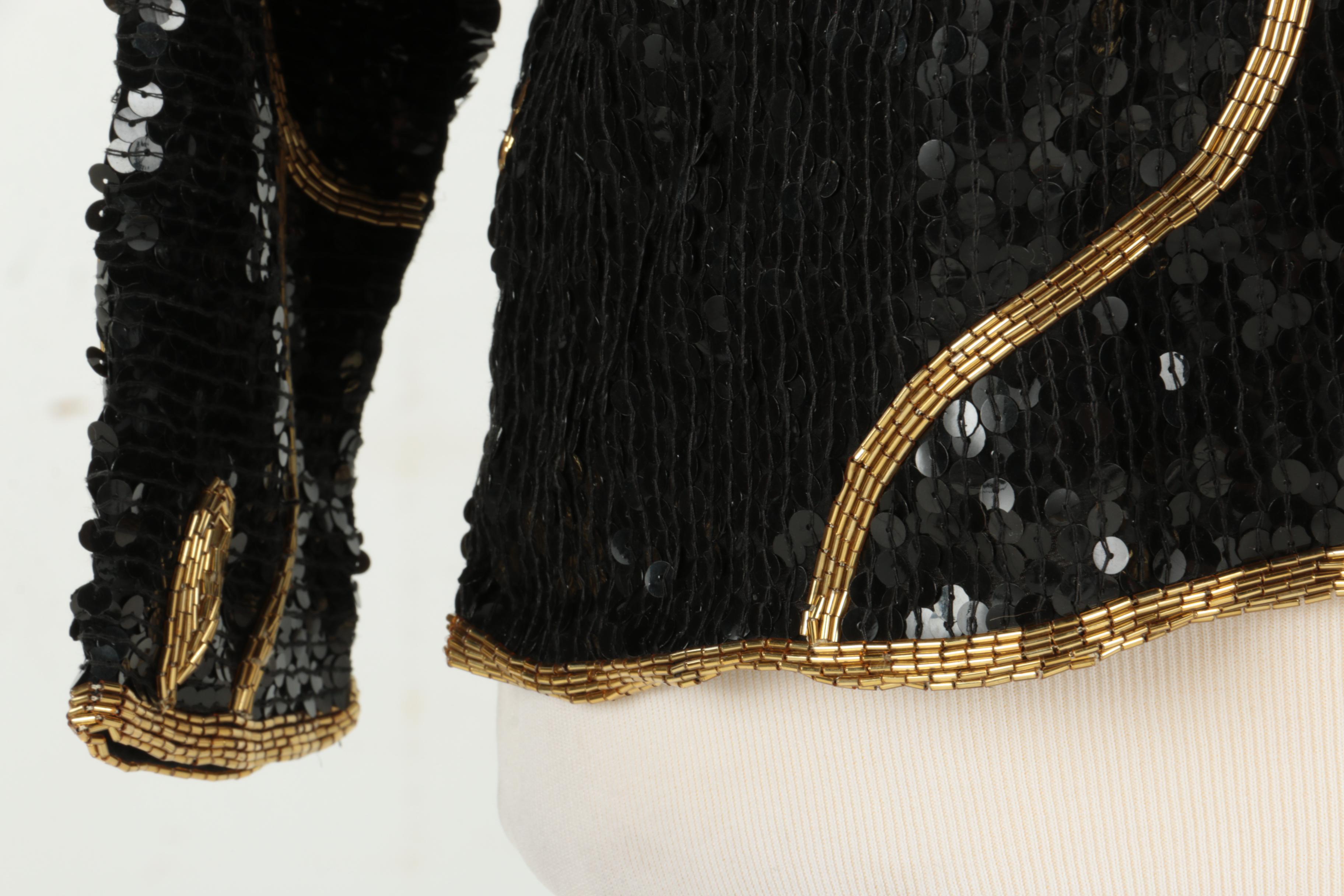 Women's Vintage Sequined Clock Face Top