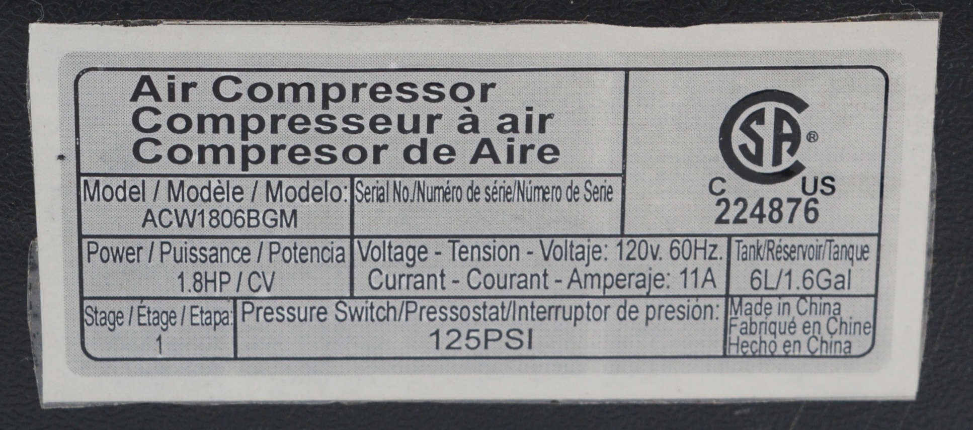 3 PRO 1.6 Gallon Oil- Free Hot Dog Compressor