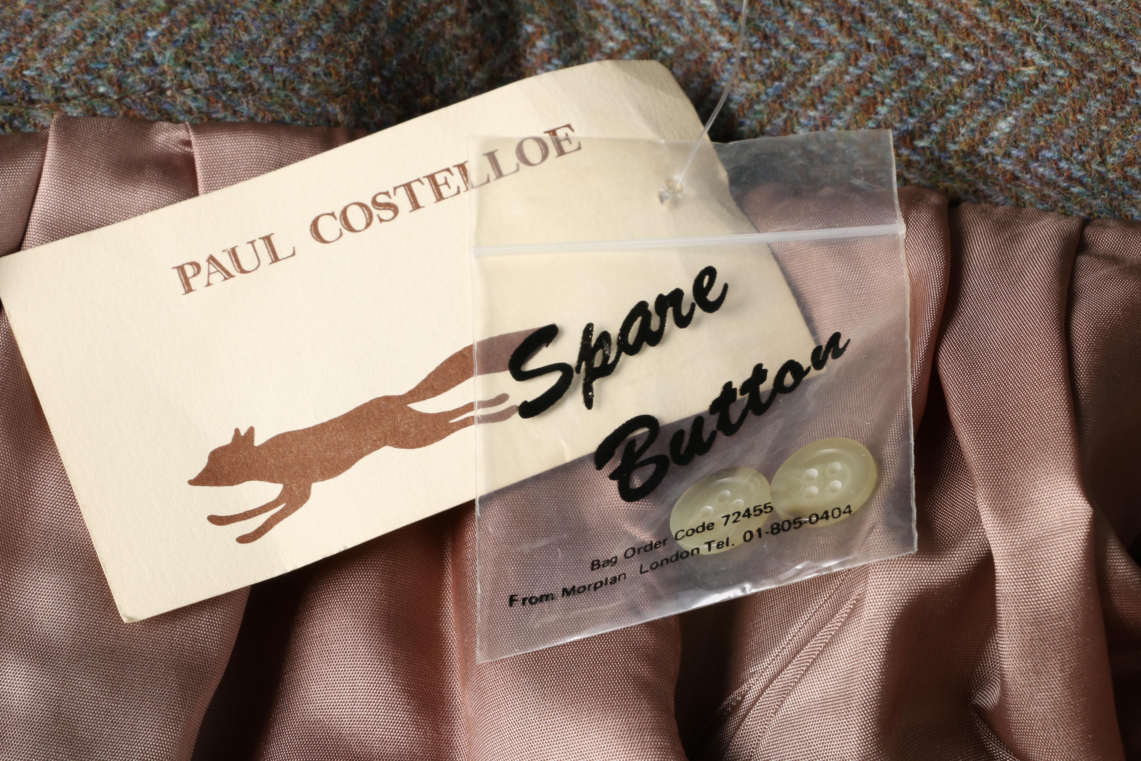 Vintage Paul Costelloe Wool Skirt with Leather Trim