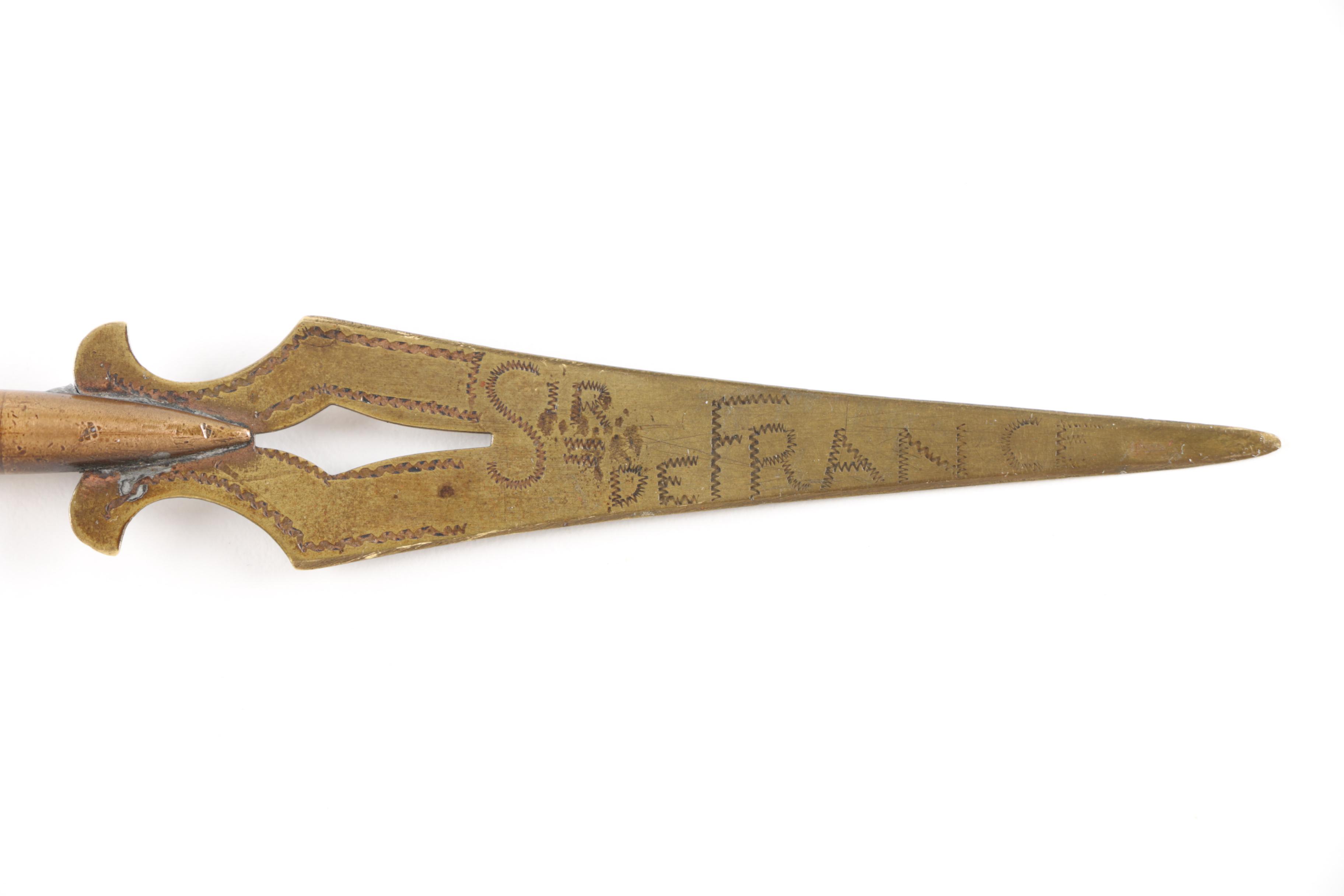 "Souvernir -de-France" Letter Opener With Bullet Handle