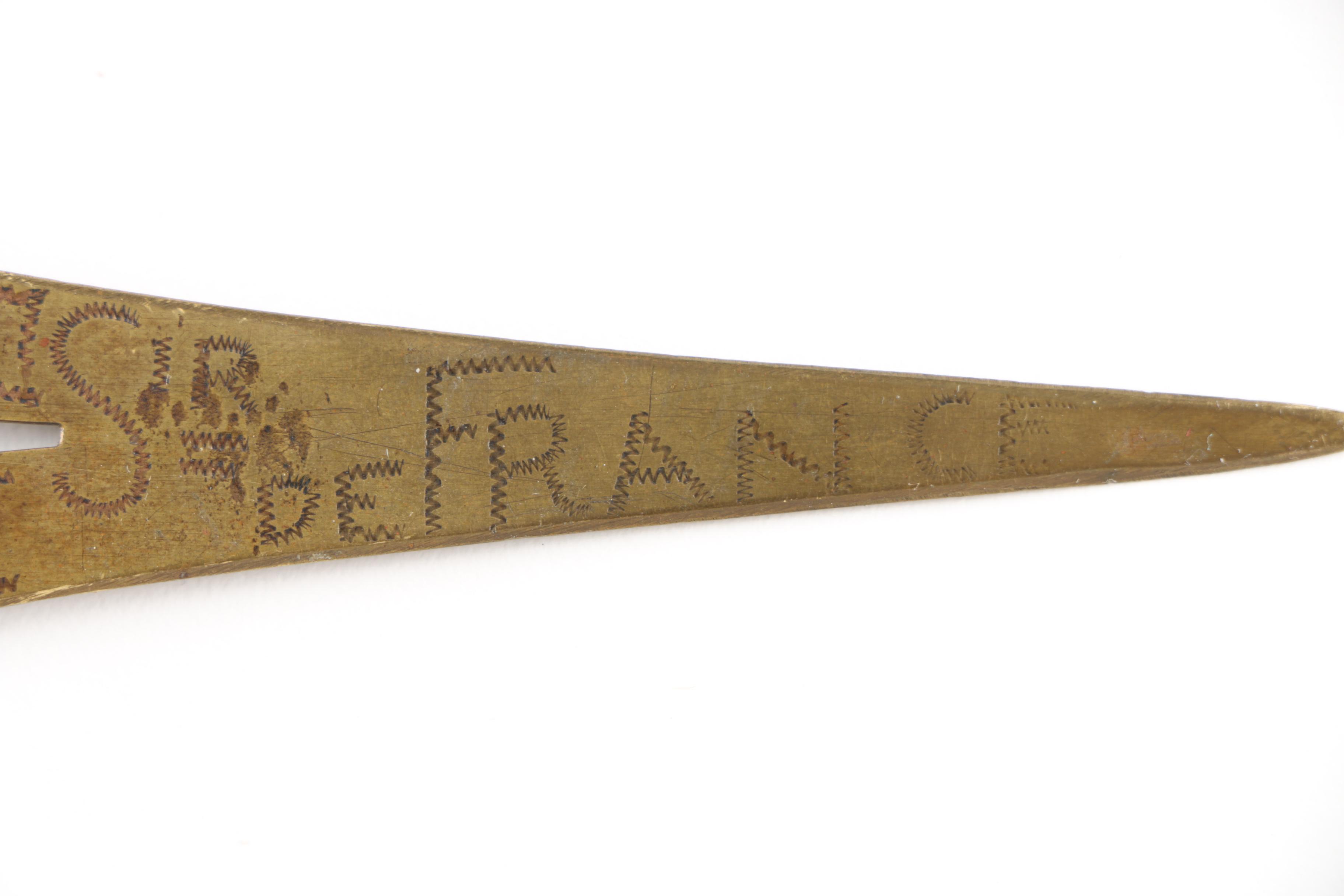 "Souvernir -de-France" Letter Opener With Bullet Handle