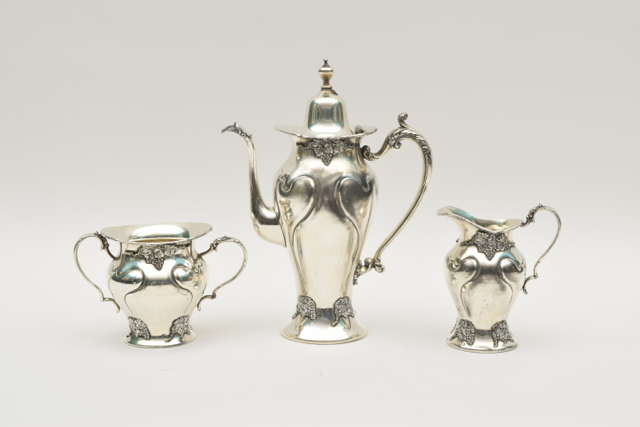 Antique Silver Plated Victor Silver Company Coffee Set