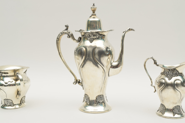 Antique Silver Plated Victor Silver Company Coffee Set