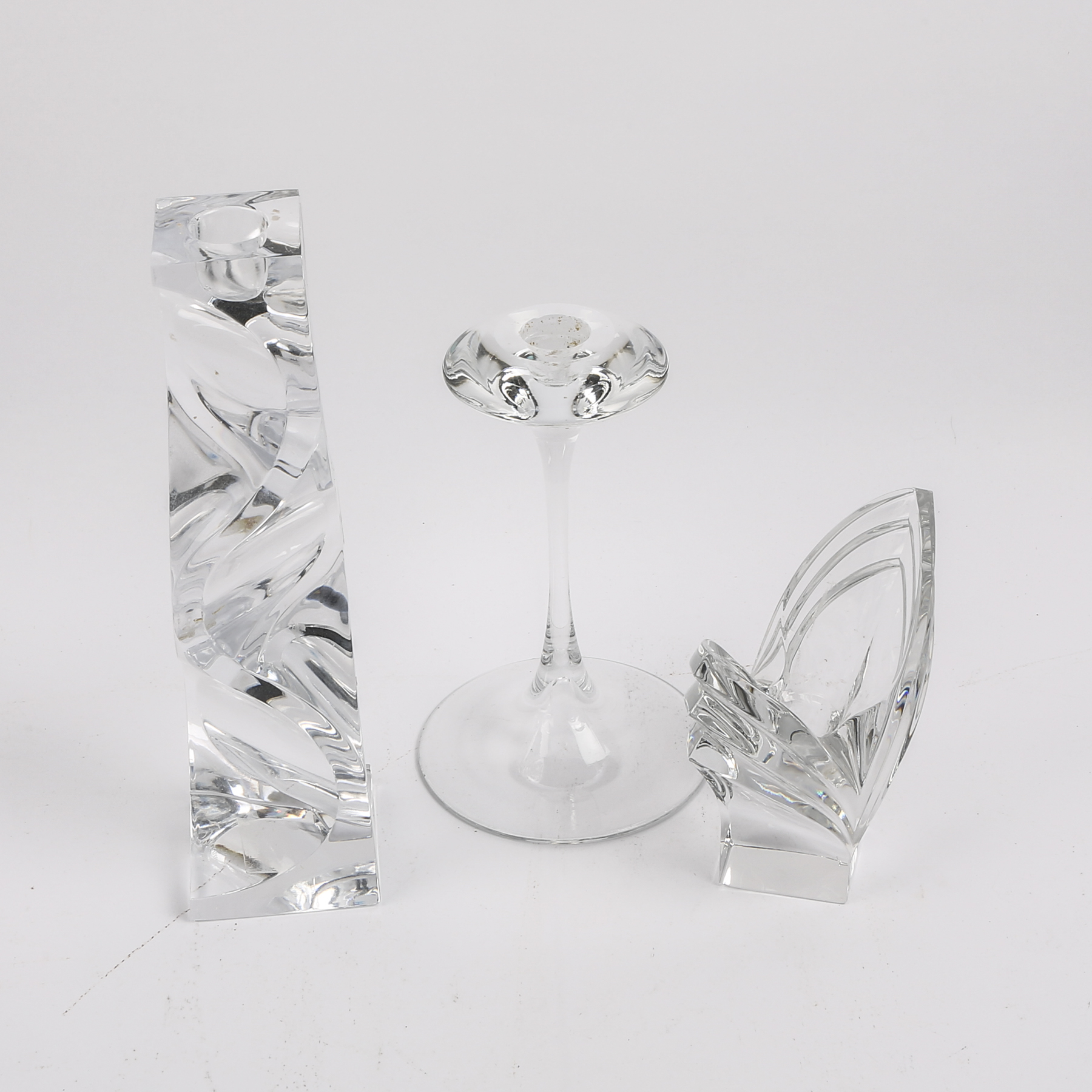 Modern Crystal Candle Holders Including Mikasa Platinum