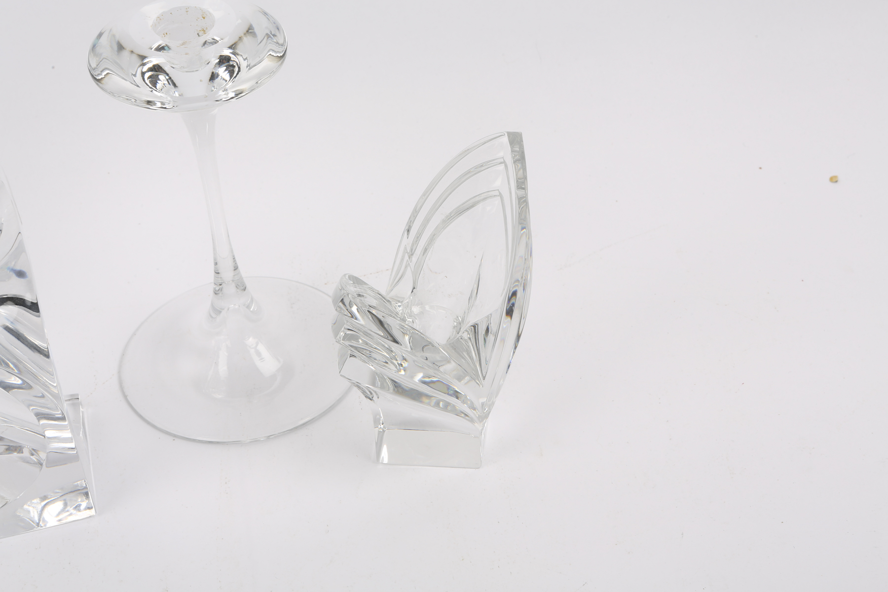 Modern Crystal Candle Holders Including Mikasa Platinum